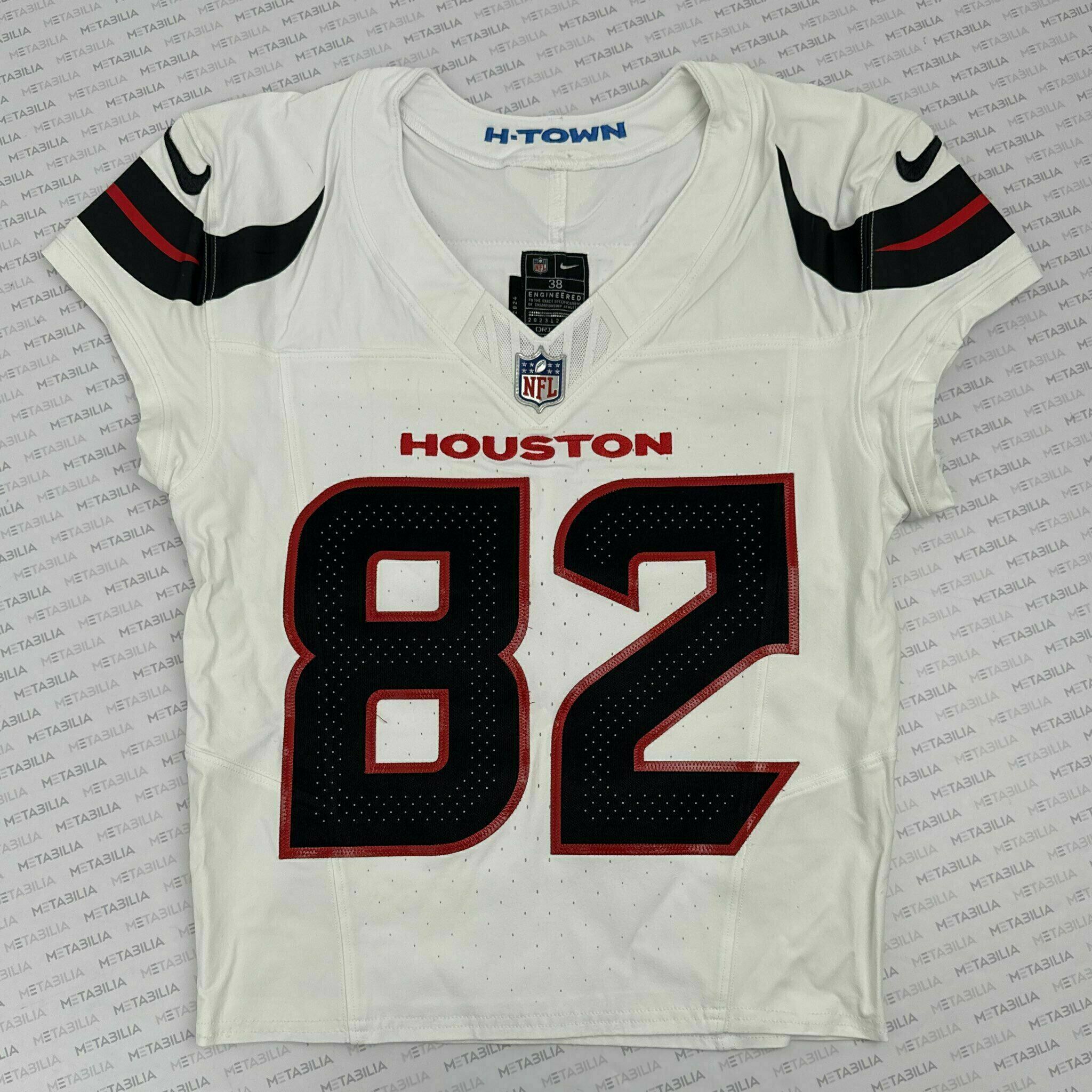 #82 Johnson Game-Issued White Jersey