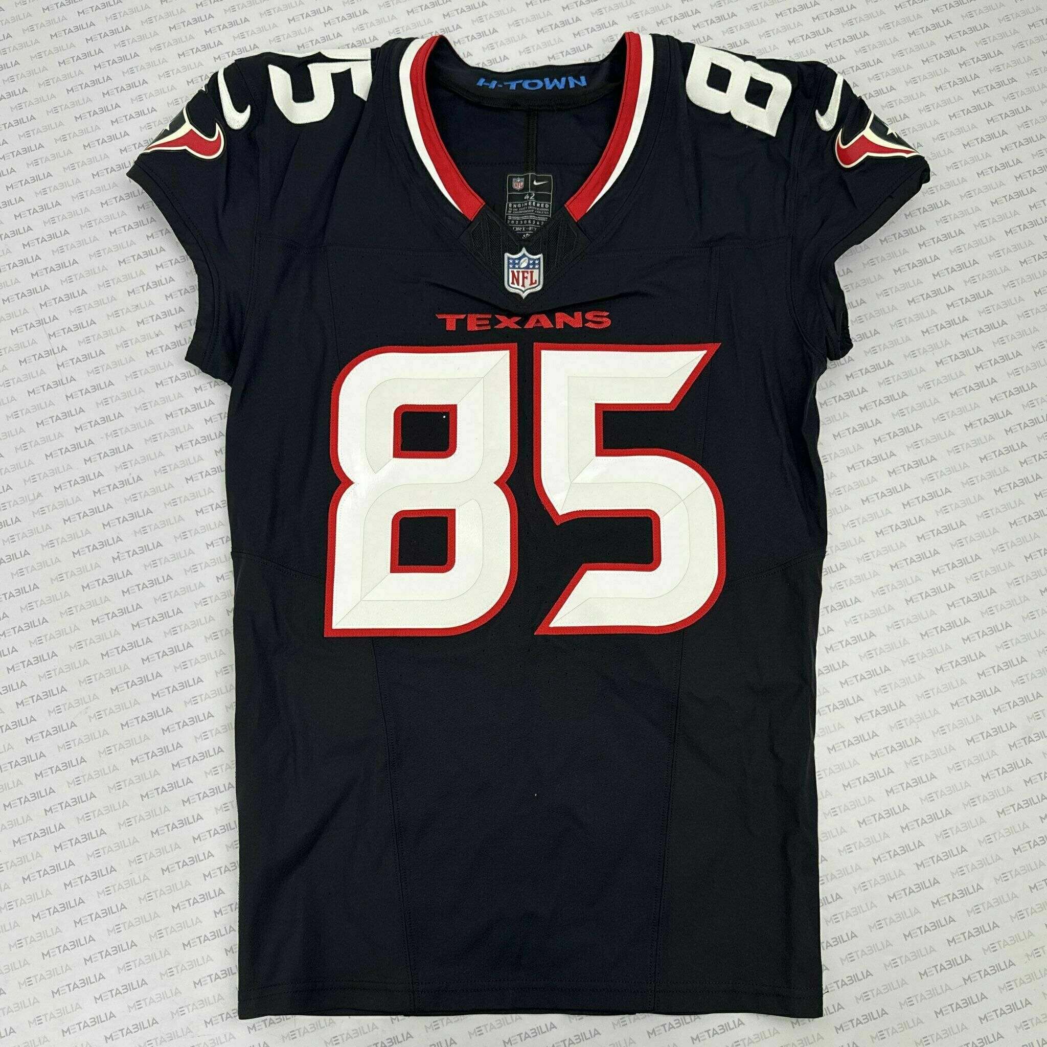 #85 Brown Game-Issued Blue Jersey