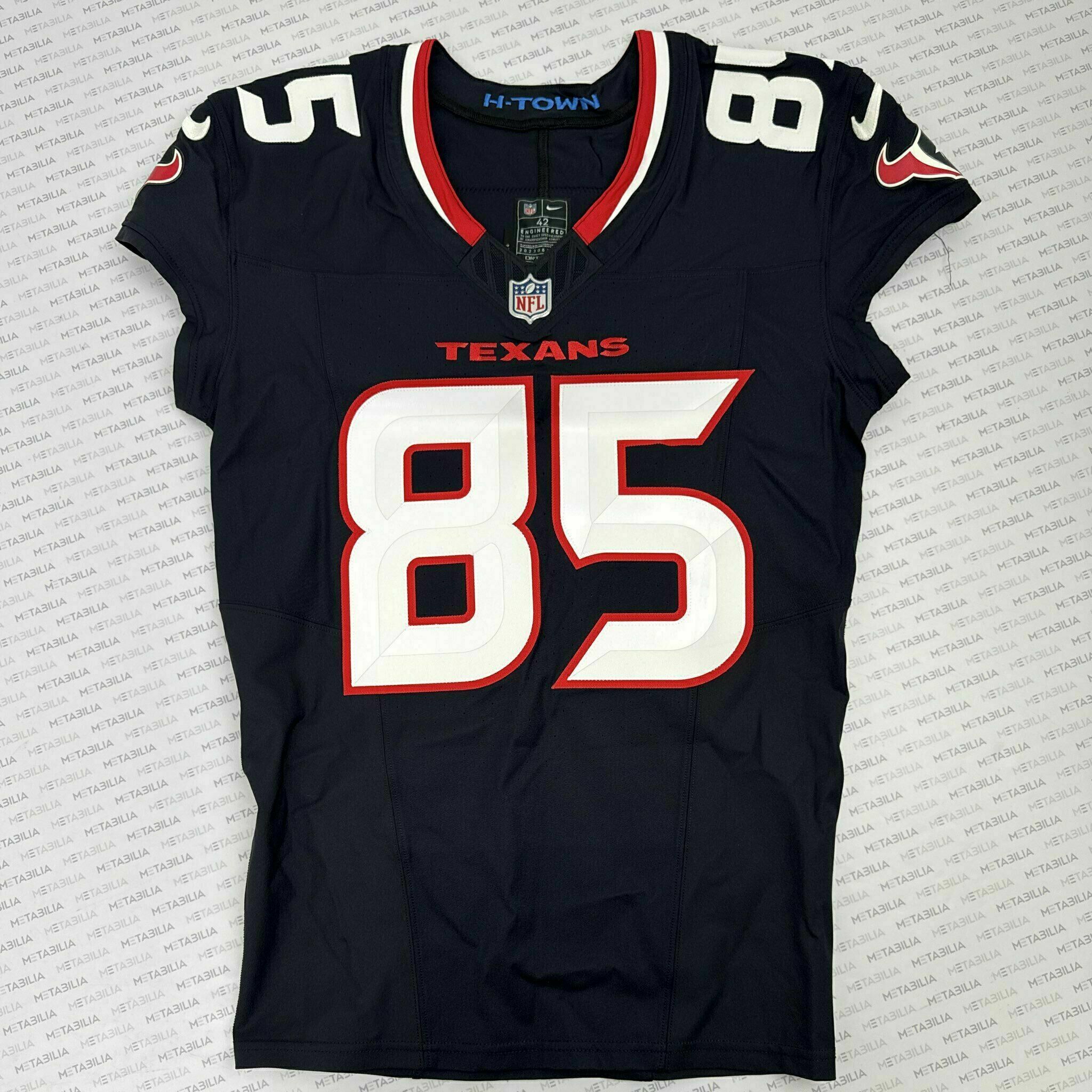 #85 Brown Game-Issued Blue Jersey