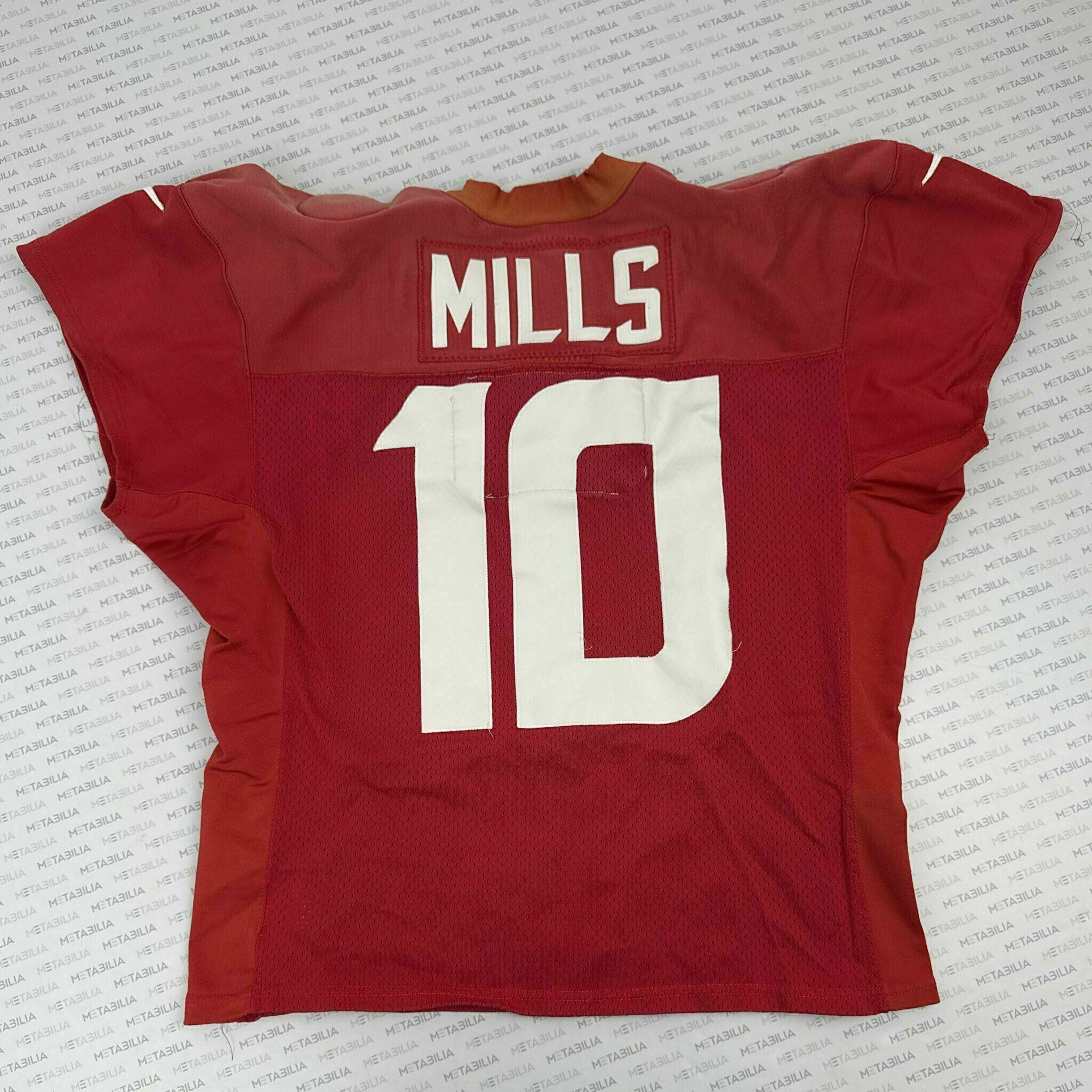 #10 Mills Practice-Worn Red QB Jersey
