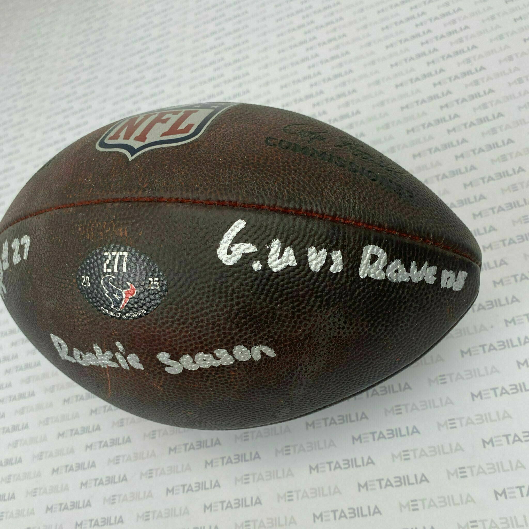 #27 Woody Marks Signed & Inscribed Game-Used Ball #277 vs BAL
