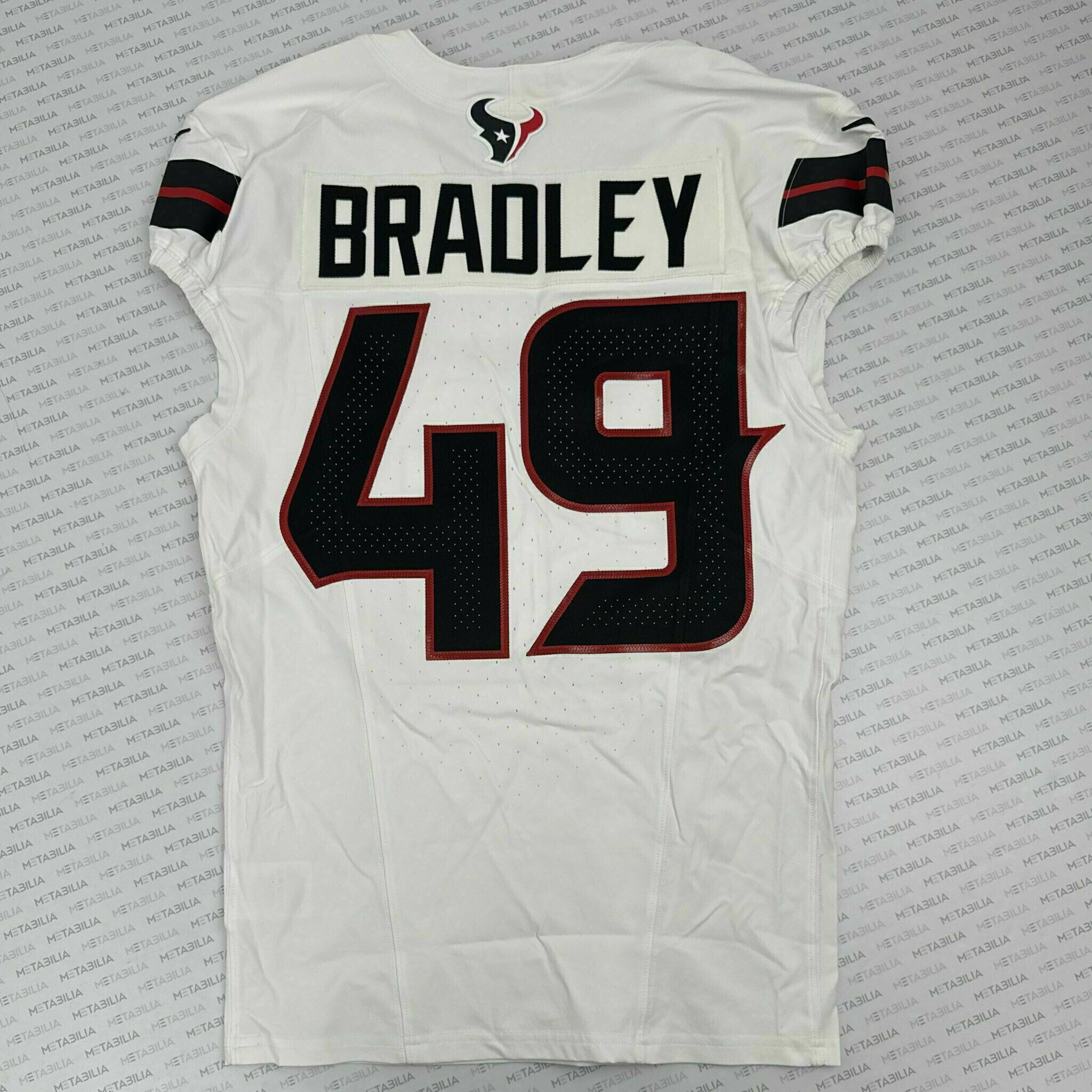 #49 Bradley Game-Issued White Jersey