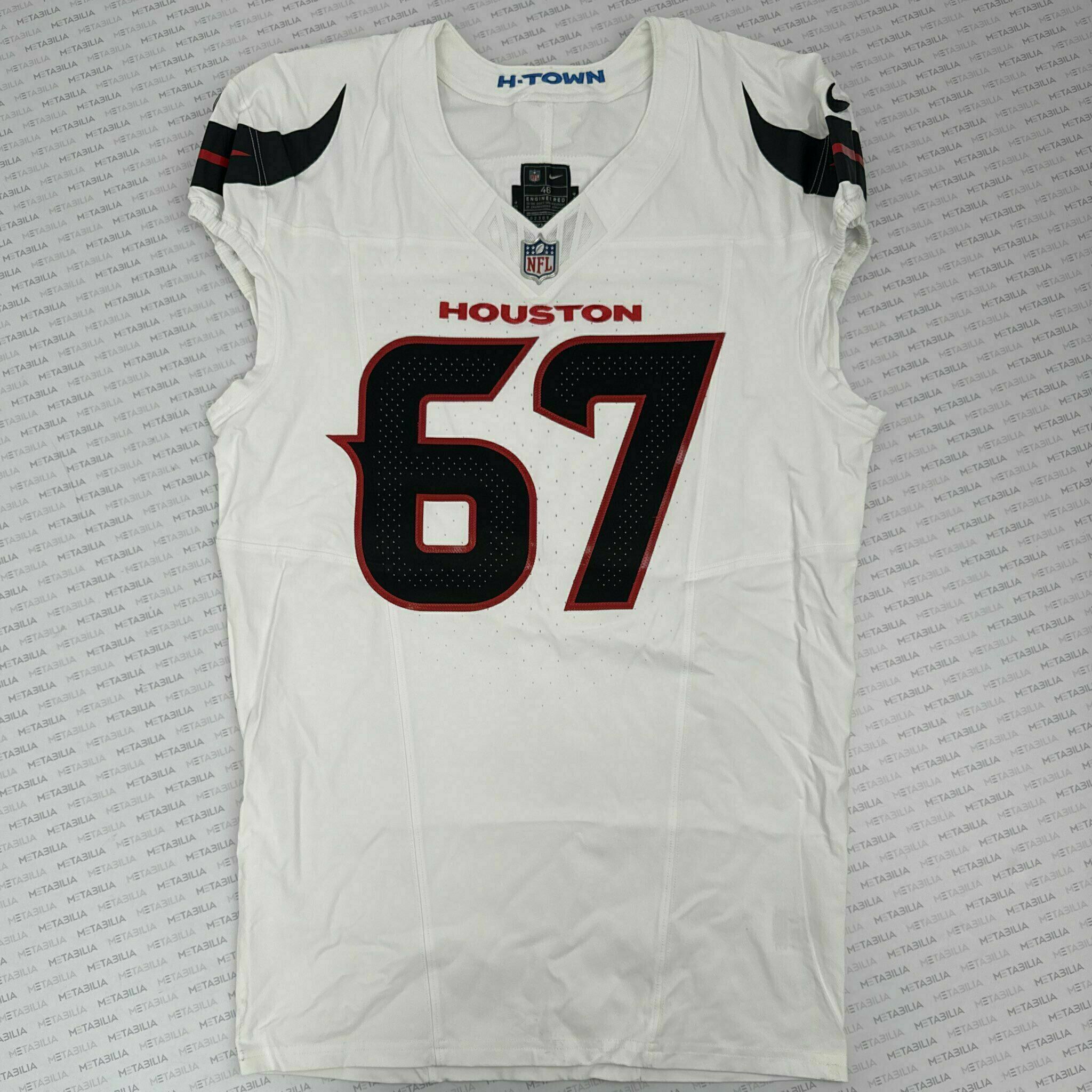 #67 Heck Game-Issued White Jersey