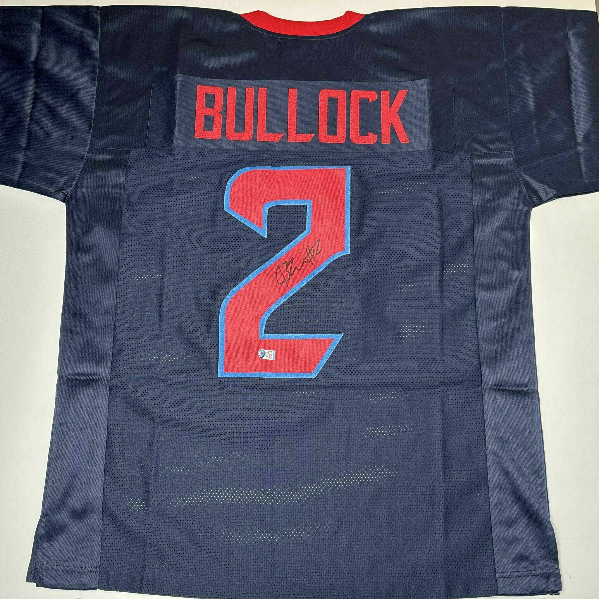 Bullock Signed Color Rush Custom Jersey