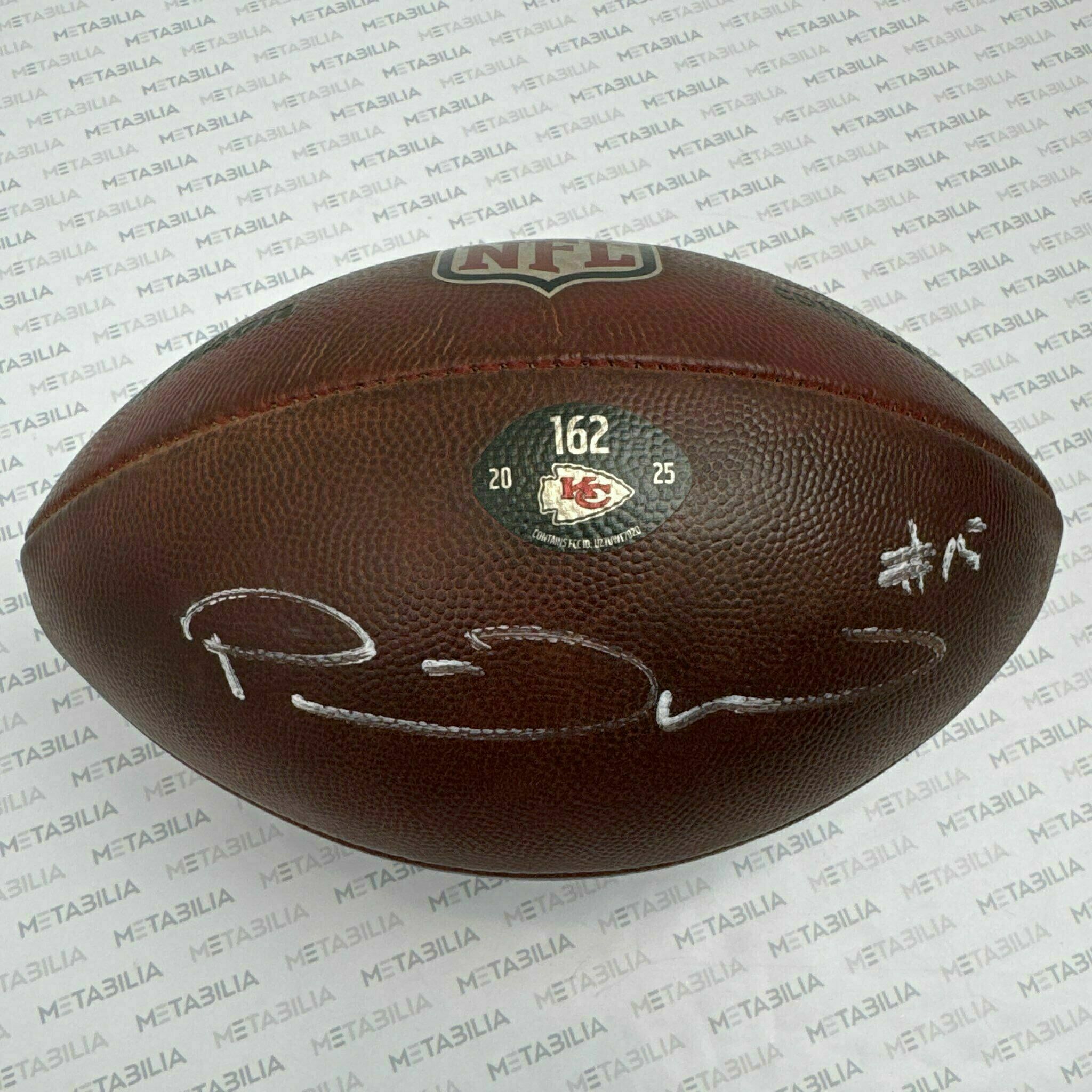 #15 Patrick Mahomes Signed Game-Used Ball #162 vs PHI