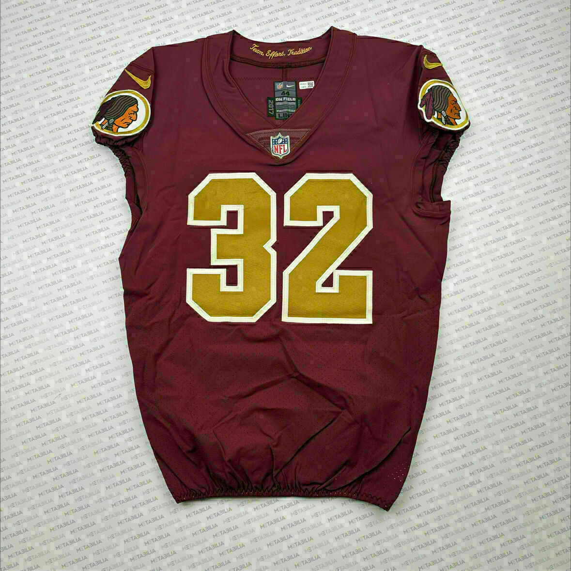 #32 Perine Team-Issued Redskins Burgundy Jersey