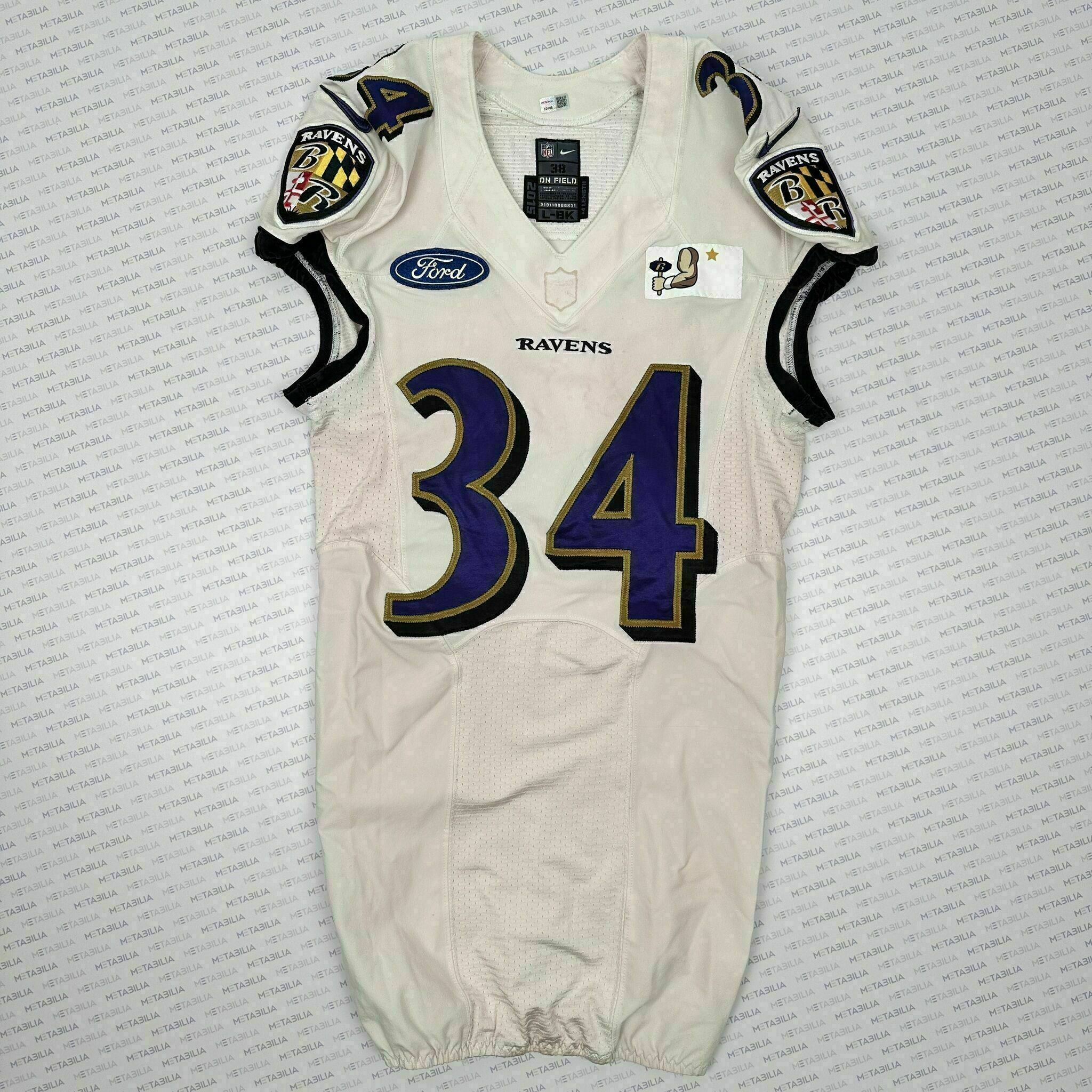 #34 Alex Collins Team-Issued Player-Worn Jersey, White