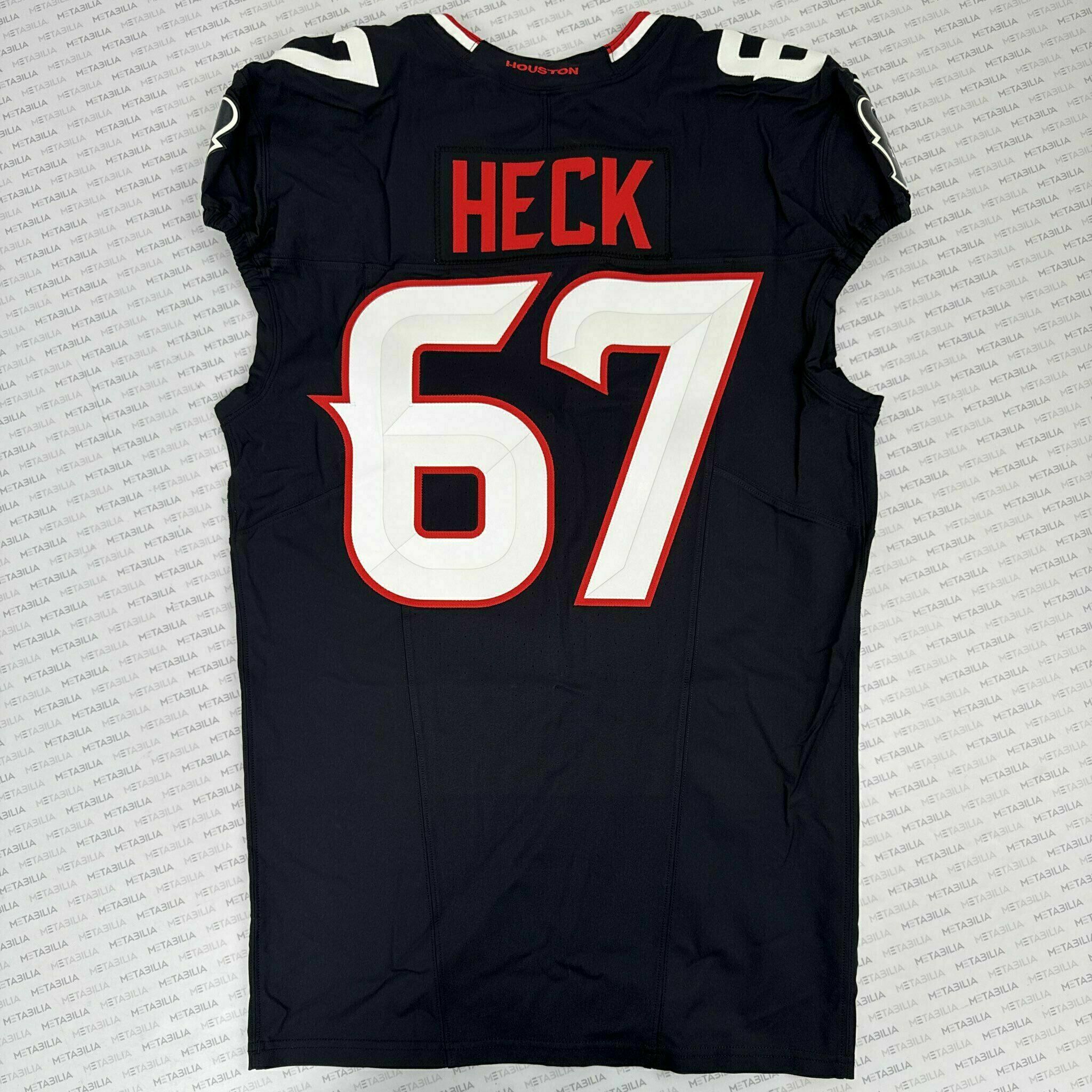 #67 Heck Game-Issued Blue Jersey