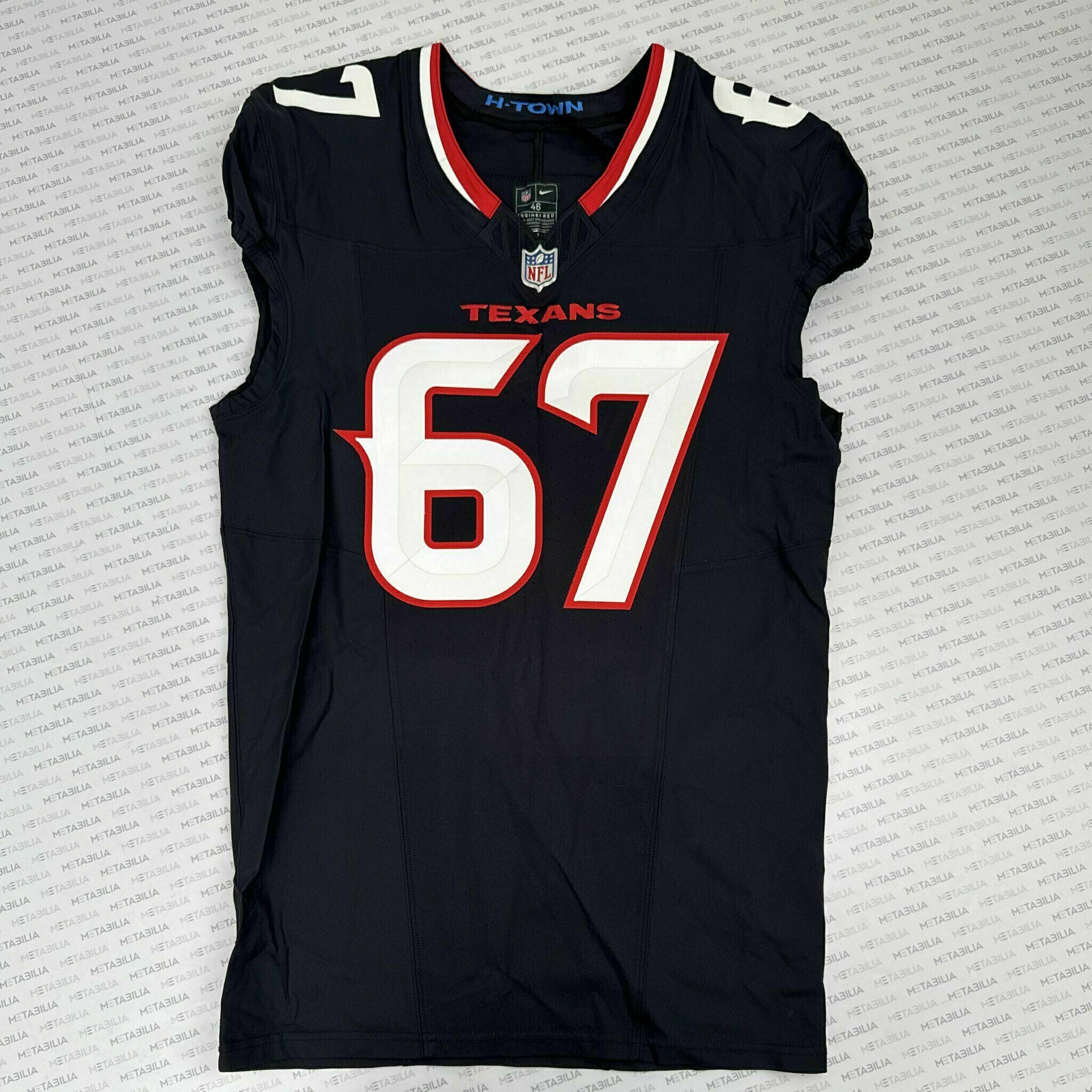 #67 Heck Game-Issued Blue Jersey