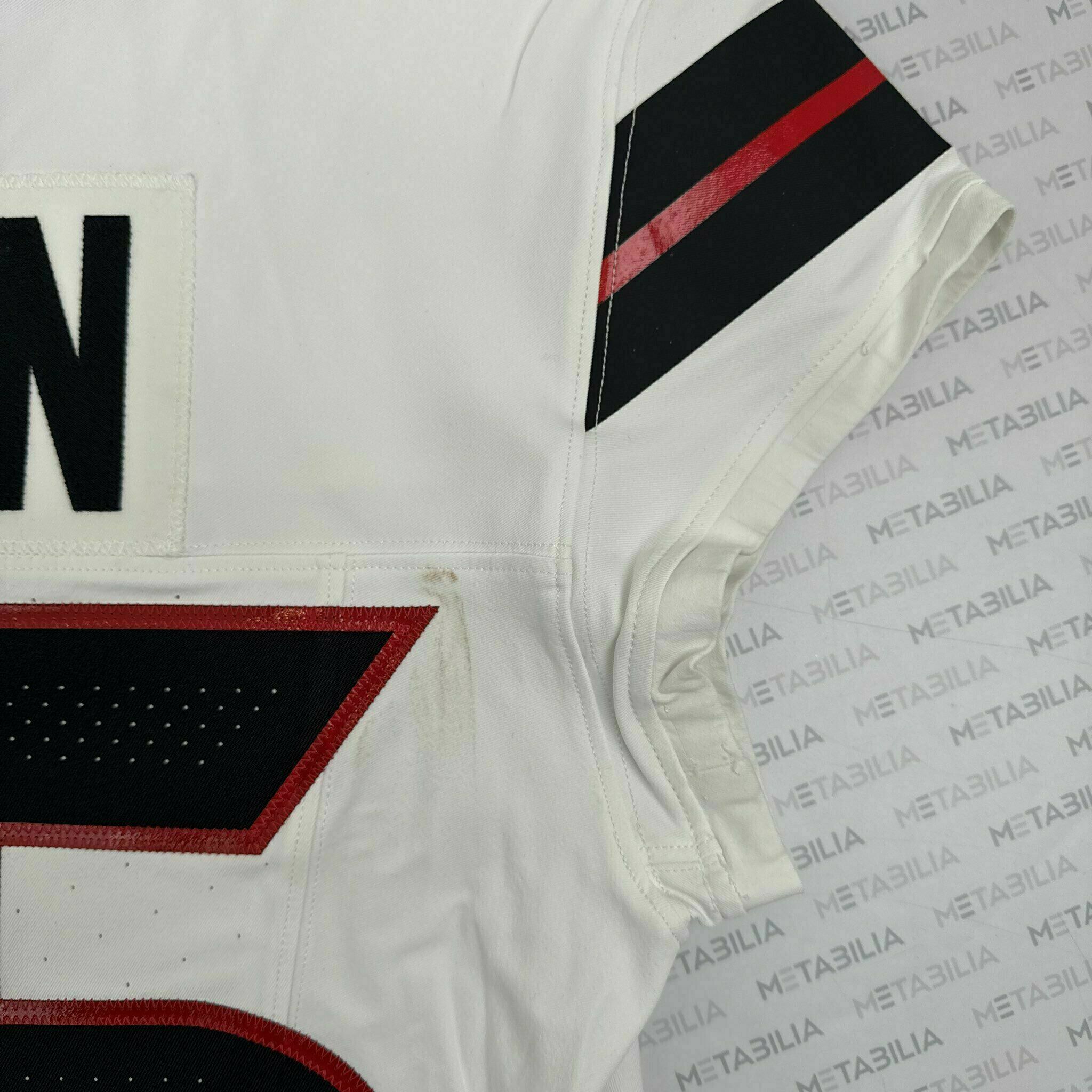 #85 Brown Game-Issued White Jersey