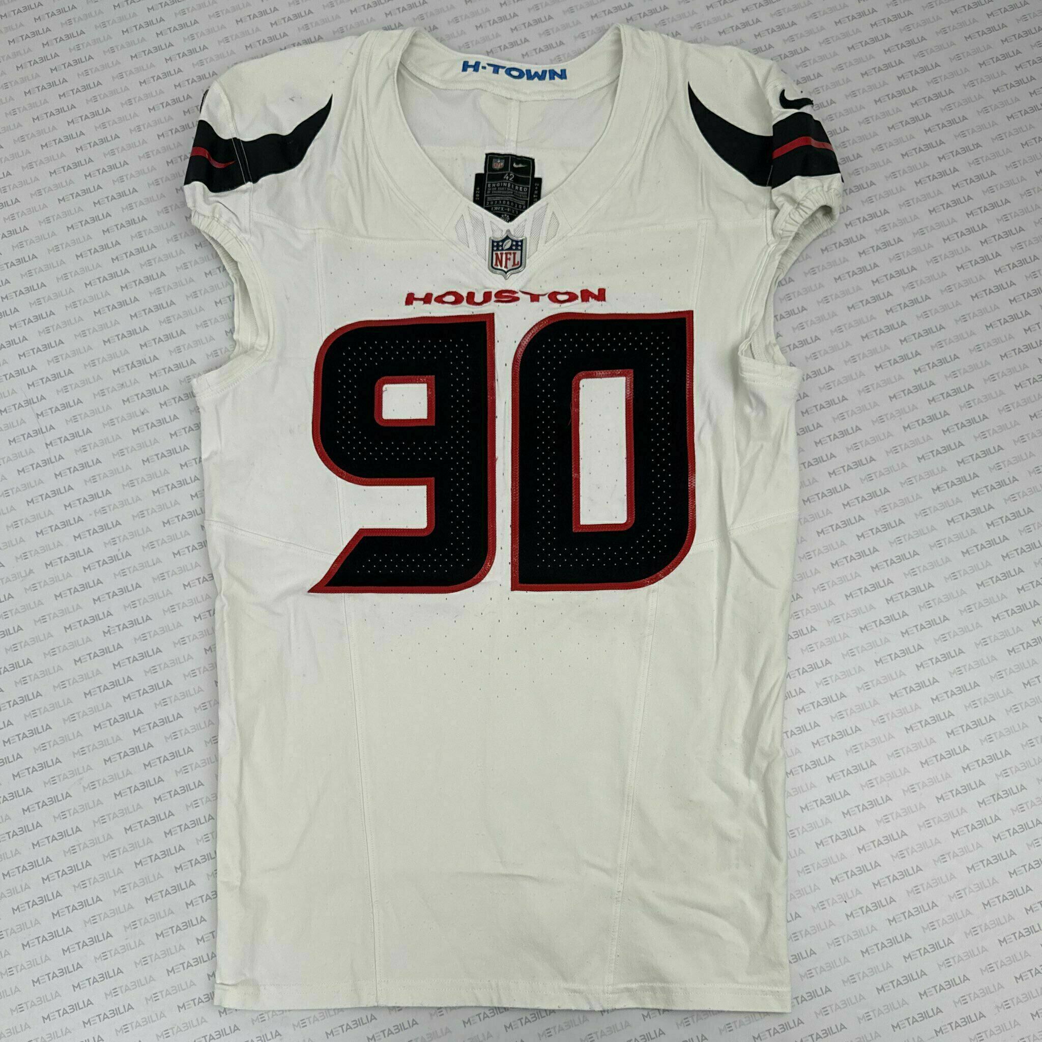 #90 Rashad Weaver Game-Issued White Jersey