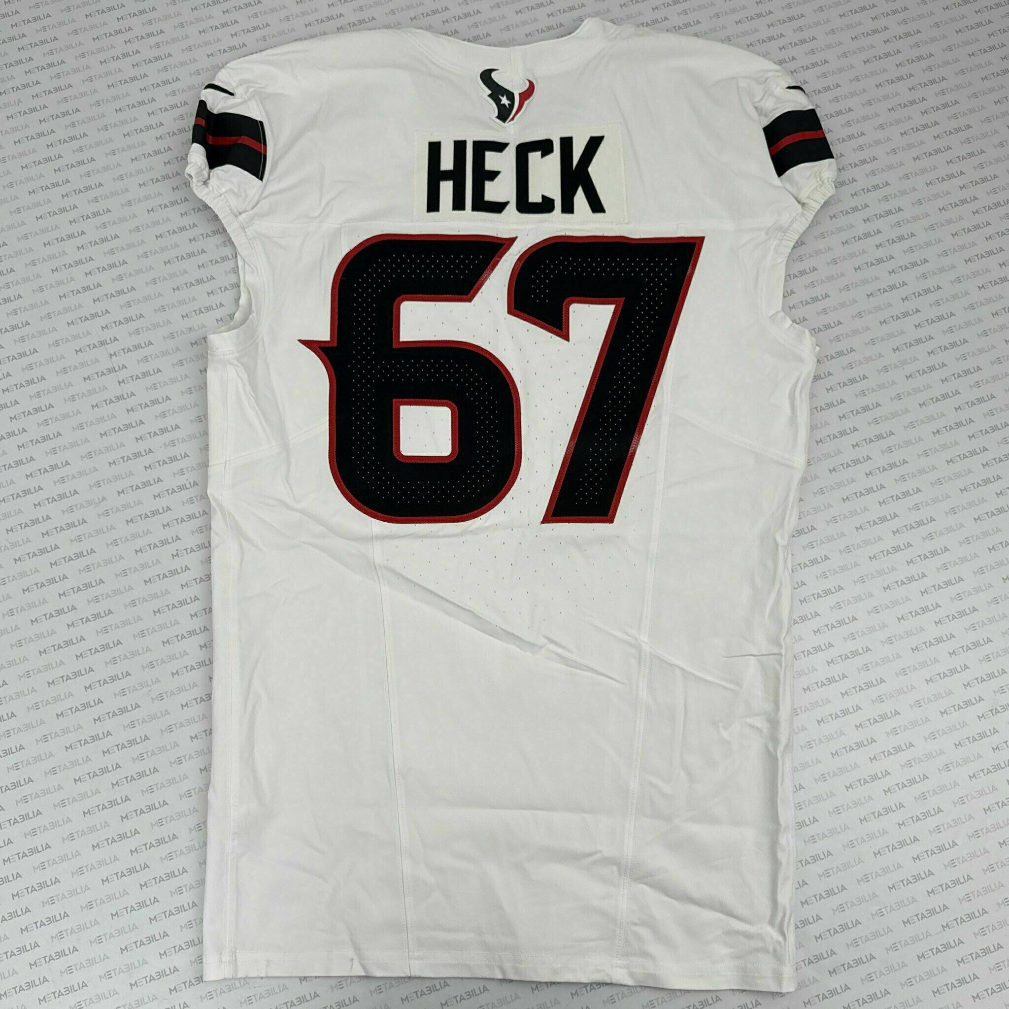 #67 Heck Game-Issued White Jersey