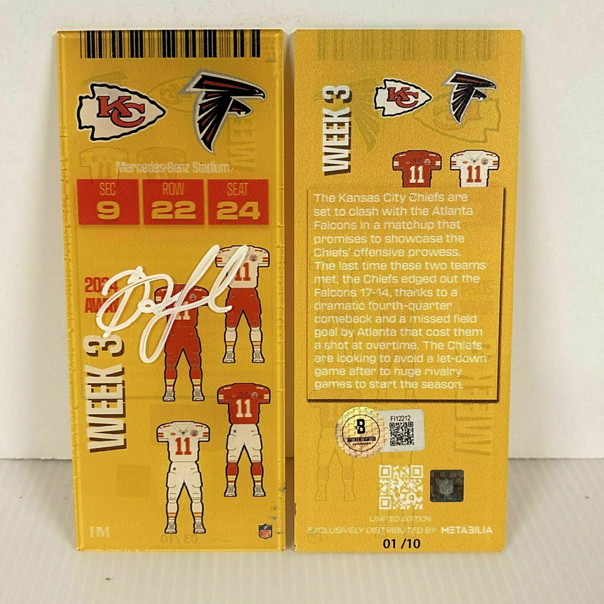 Drake London Signed Week 3 Commemorative Ticket