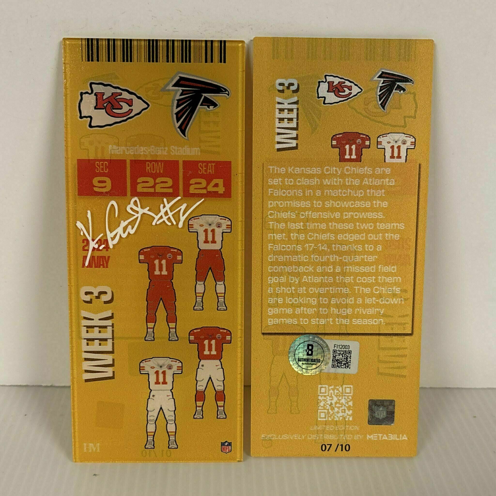 Kyle Pitts Signed Week 3 Commemorative Ticket