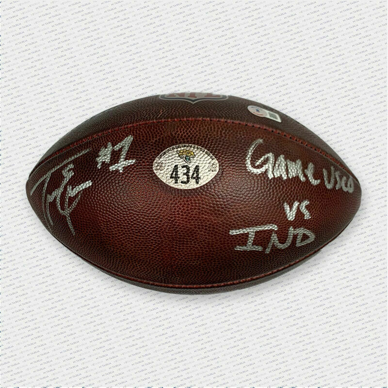 #1 Etienne Jr. signed Game-Used Ball #434 vs Colts