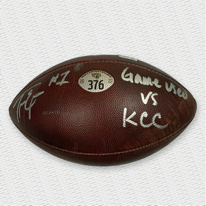 #1 Travis Etienne Jr. signed Game-Used Ball #376 vs Chiefs