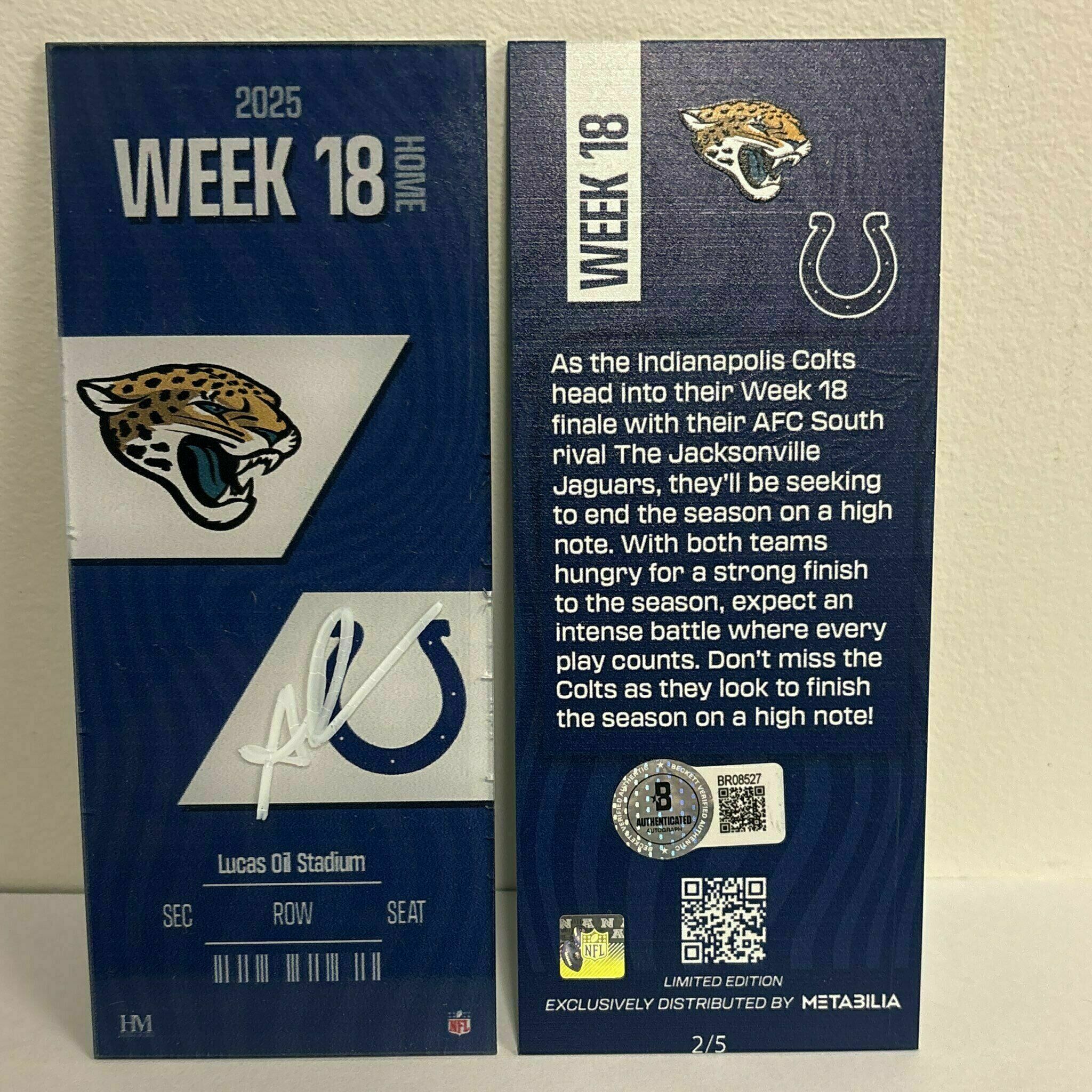 Richardson Signed Week 18 Commemorative Ticket