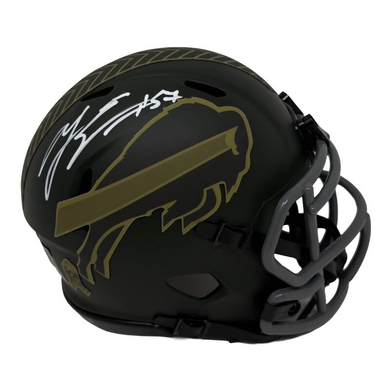 AJ Epenesa Signed Buffalo Bills 2025 Salute to Service Speed Mini Helmet