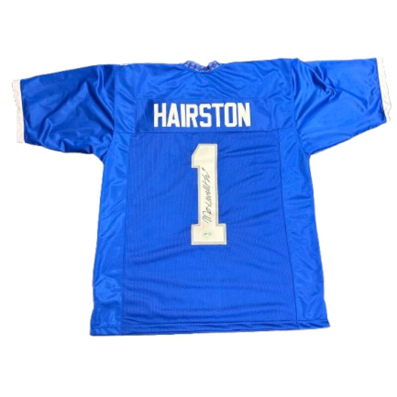 Maxwell Hairston Signed Pro-Style Blue College Football Jersey