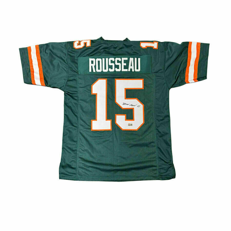 Greg Rousseau Signed Pro-Style Green College Jersey