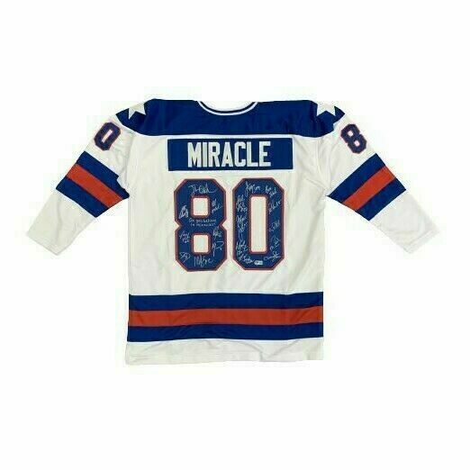 1980 Team USA Multi Signed Pro-Style White USA Hockey Jersey with "1980 Gold"