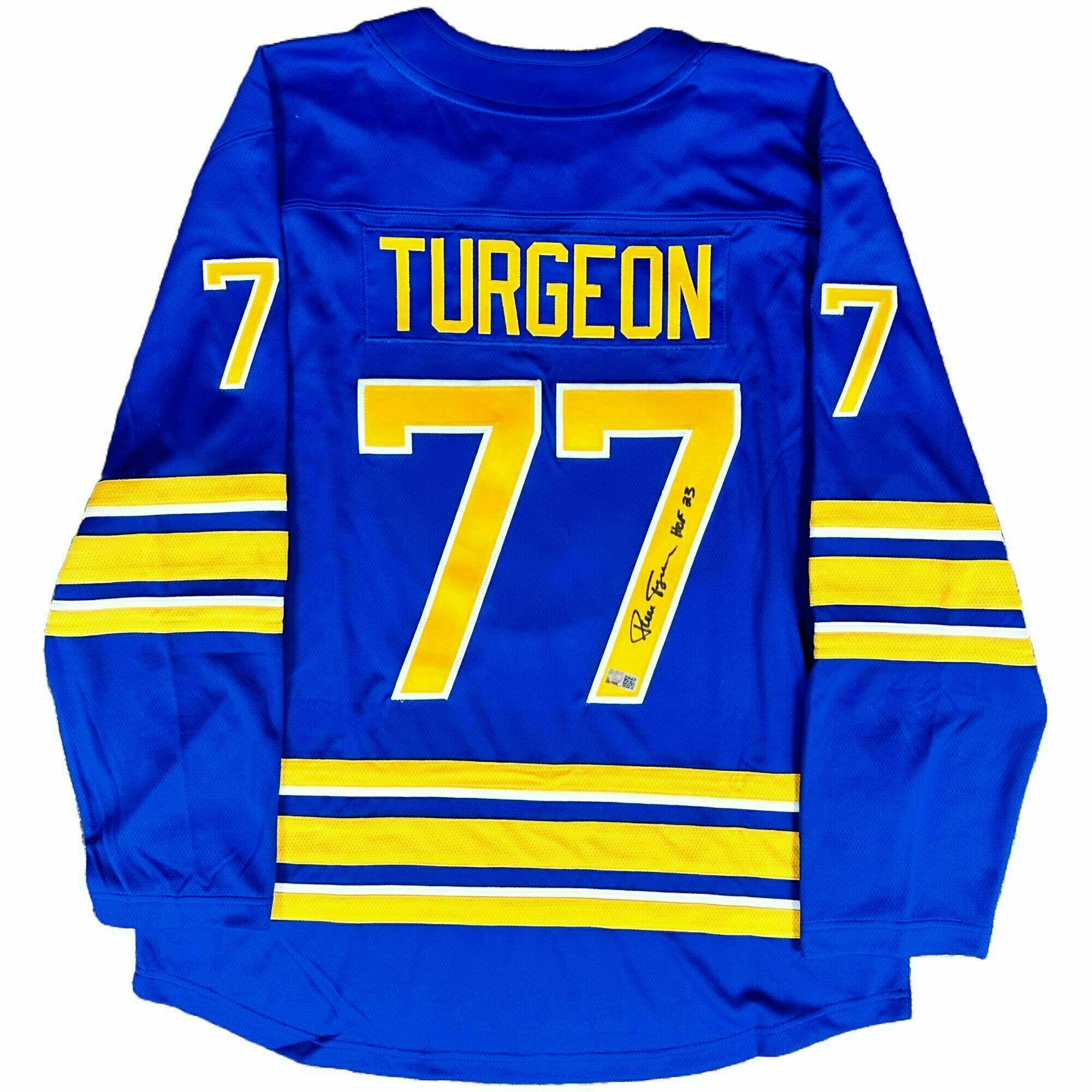 Pierre Turgeon Signed Buffalo Sabres Authentic Blue Jersey