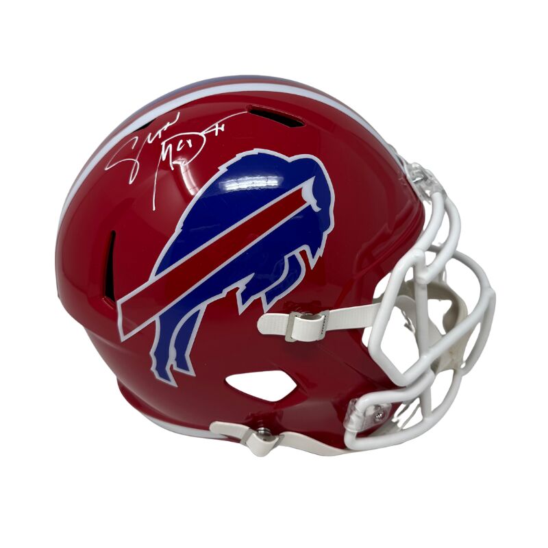Sean McDermott Signed Full Size Red Throwback Speed Replica Helmet