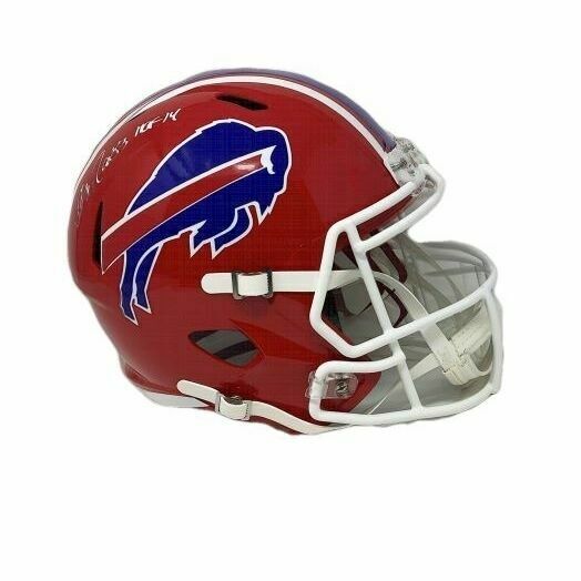 Andre Reed Signed Full Size Red Throwback Speed Replica Helmet with HOF 14