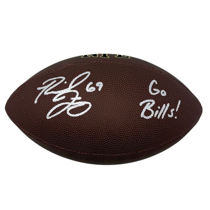 Reid Ferguson Signed Wilson Replica Football with Go Bills