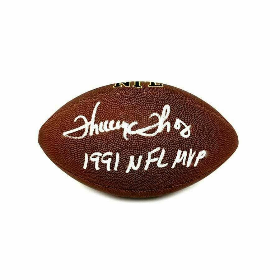 Thurman Thomas Signed Wilson Replica Football with 1991 NFL MVP