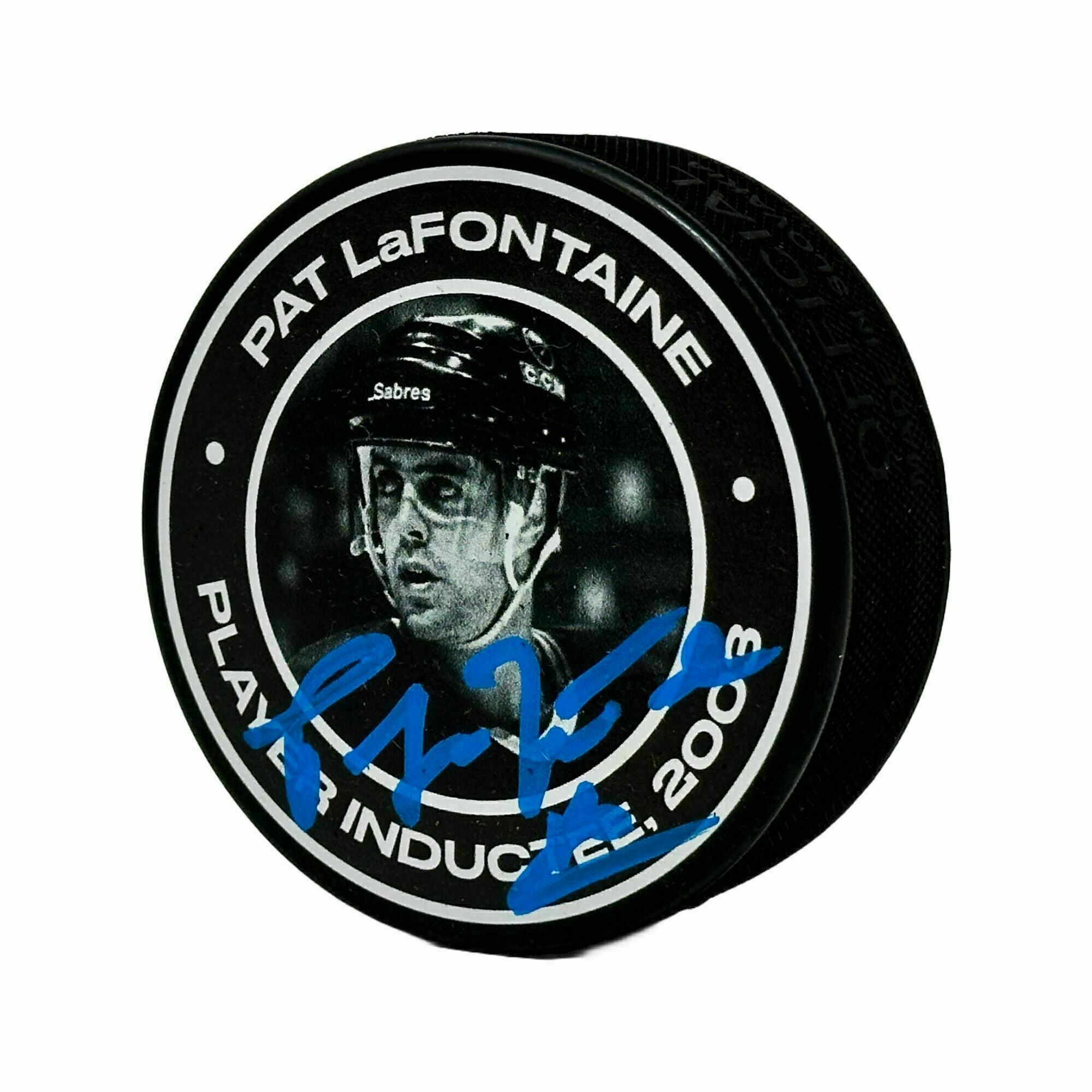 Pat Lafontaine Signed Buffalo Sabres Player Inductee Hall of Fame Puck
