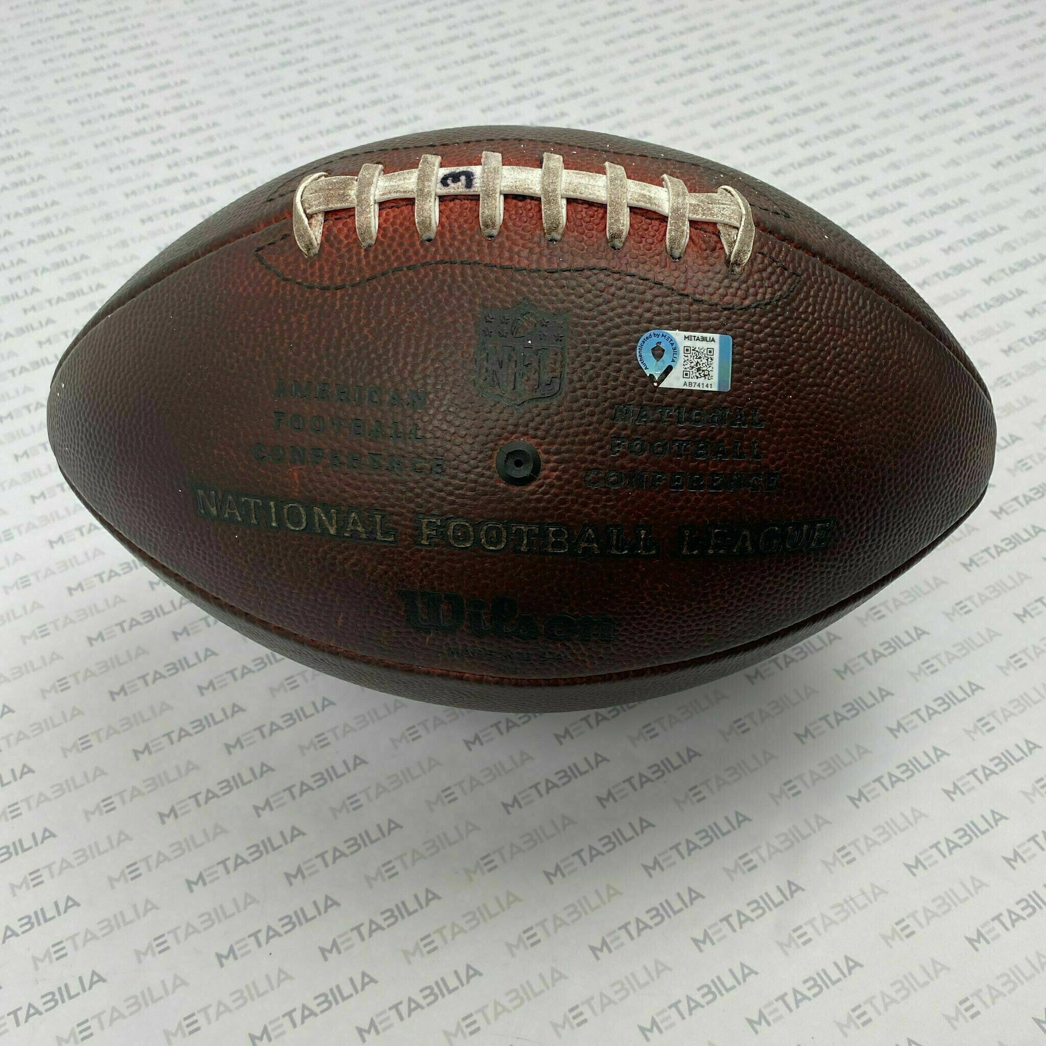 #27 Woody Marks Signed & Inscribed Game-Used Ball #287 vs TEN