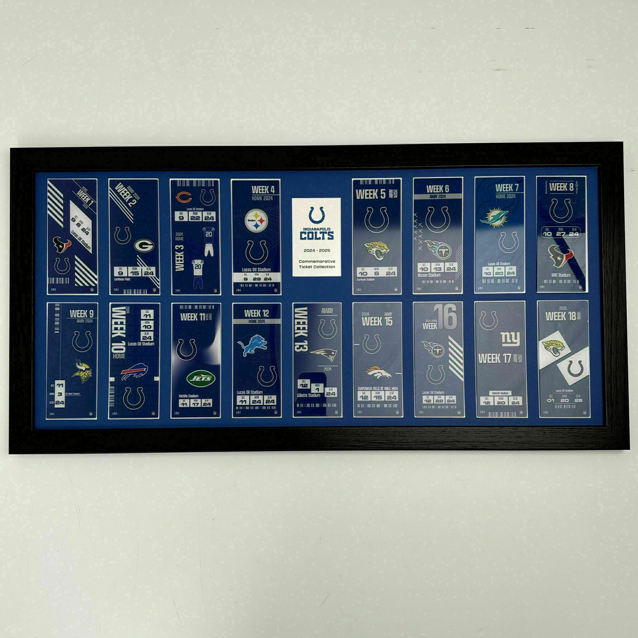 COMPLETED Colts Commemorative Ticket Frame 2024-2025