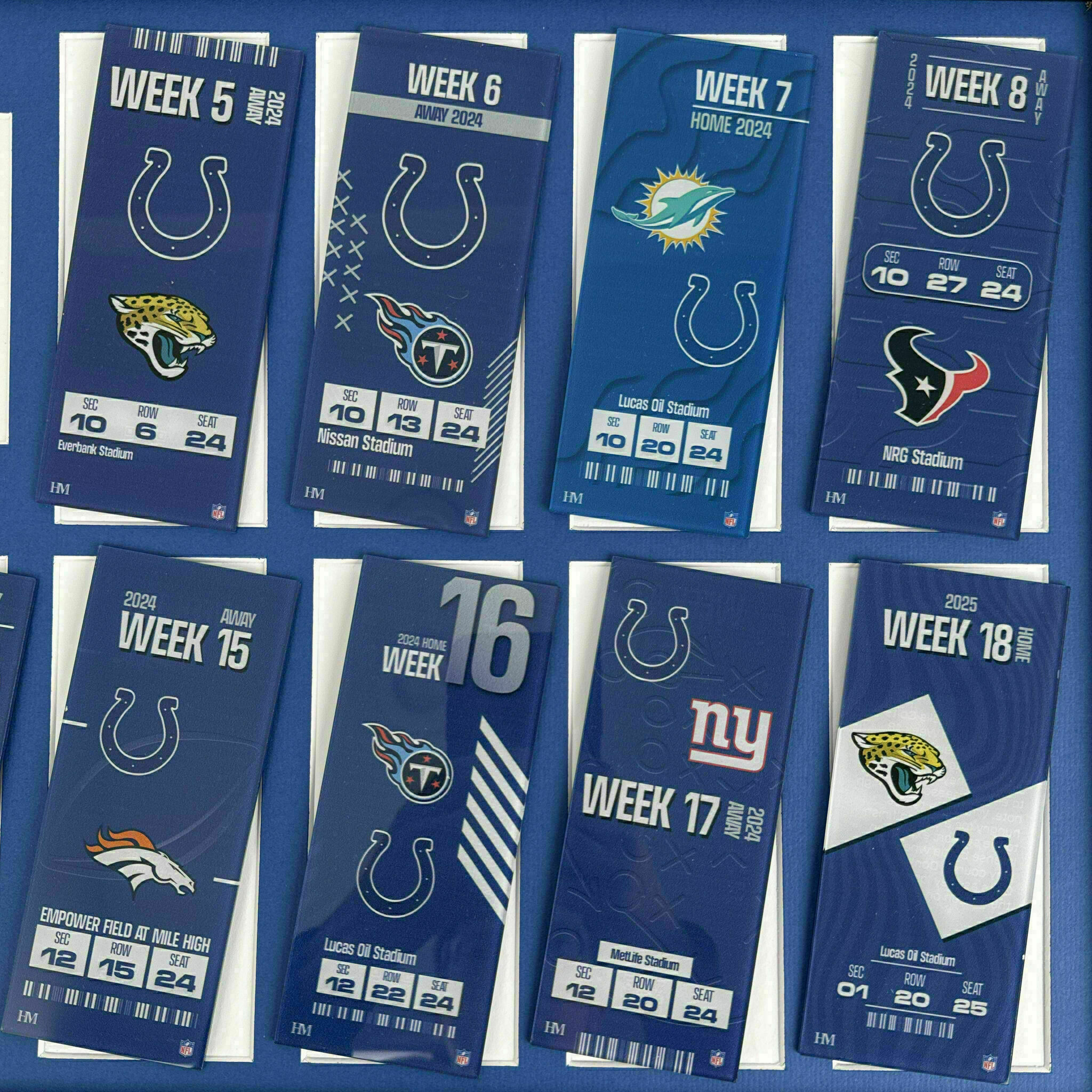 COMPLETED Colts Commemorative Ticket Frame 2024-2025