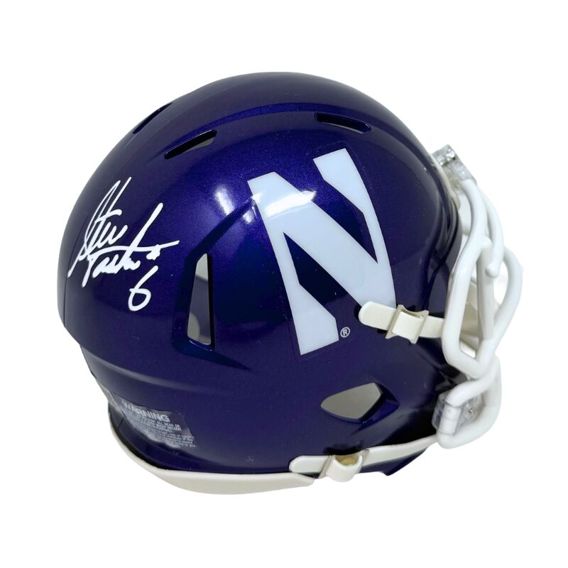 Steve Tasker Signed Northwestern Speed Mini Helmet
