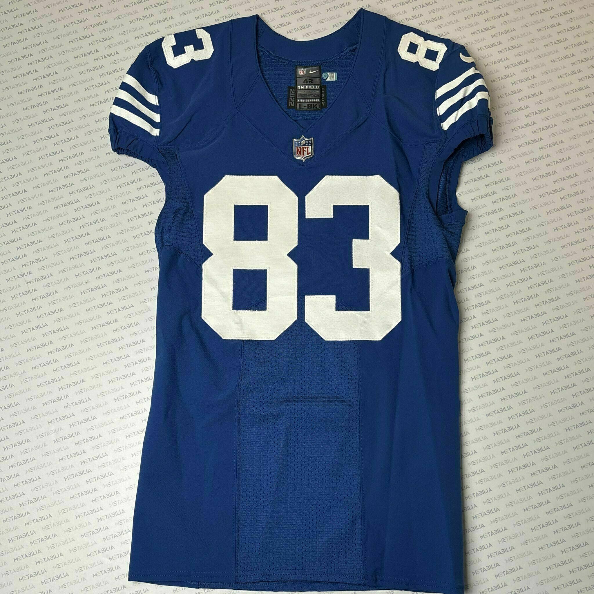 #83 Kylen Granson Team-Issued Blue Jersey