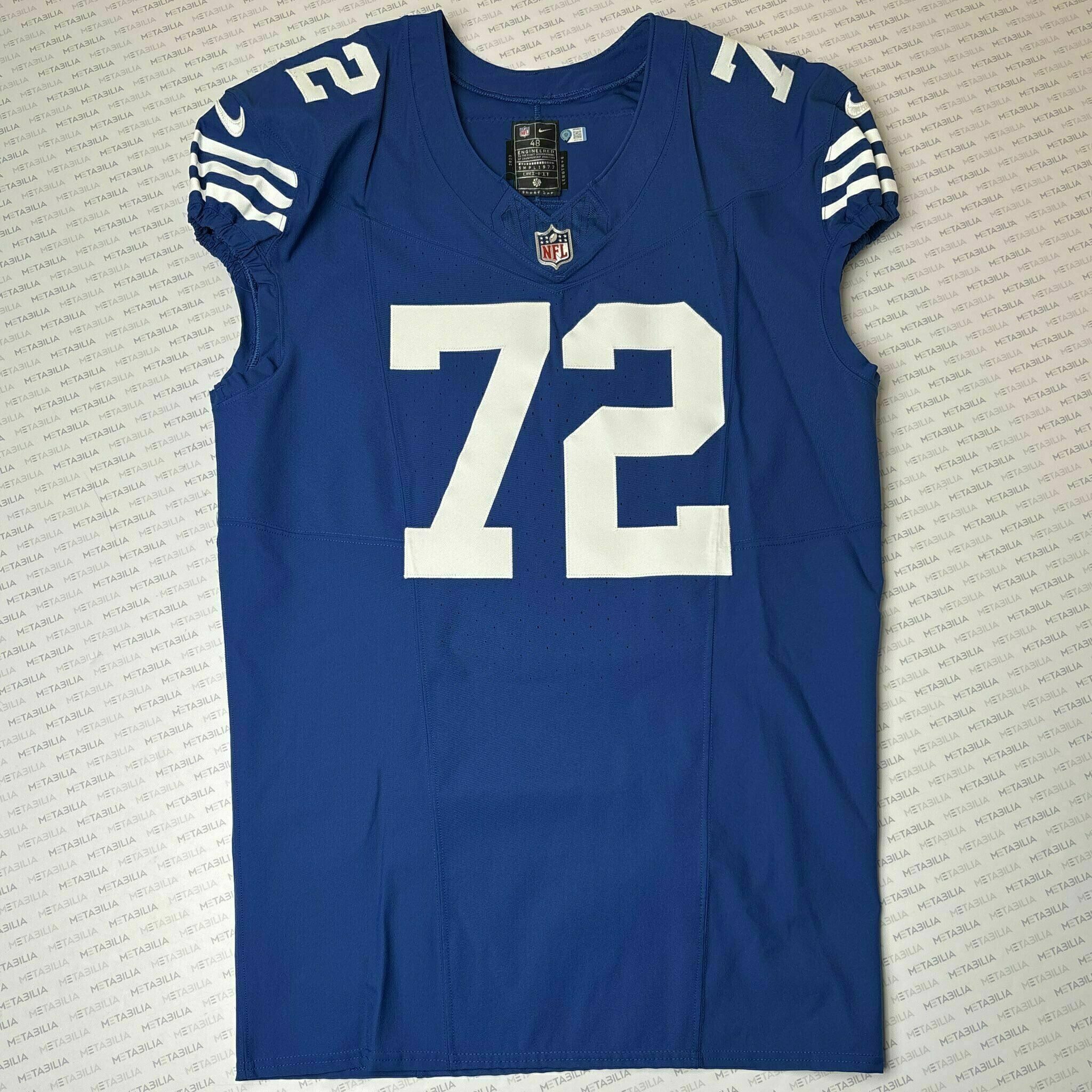 #72 Braden Smith Team-Issued Blue Jersey