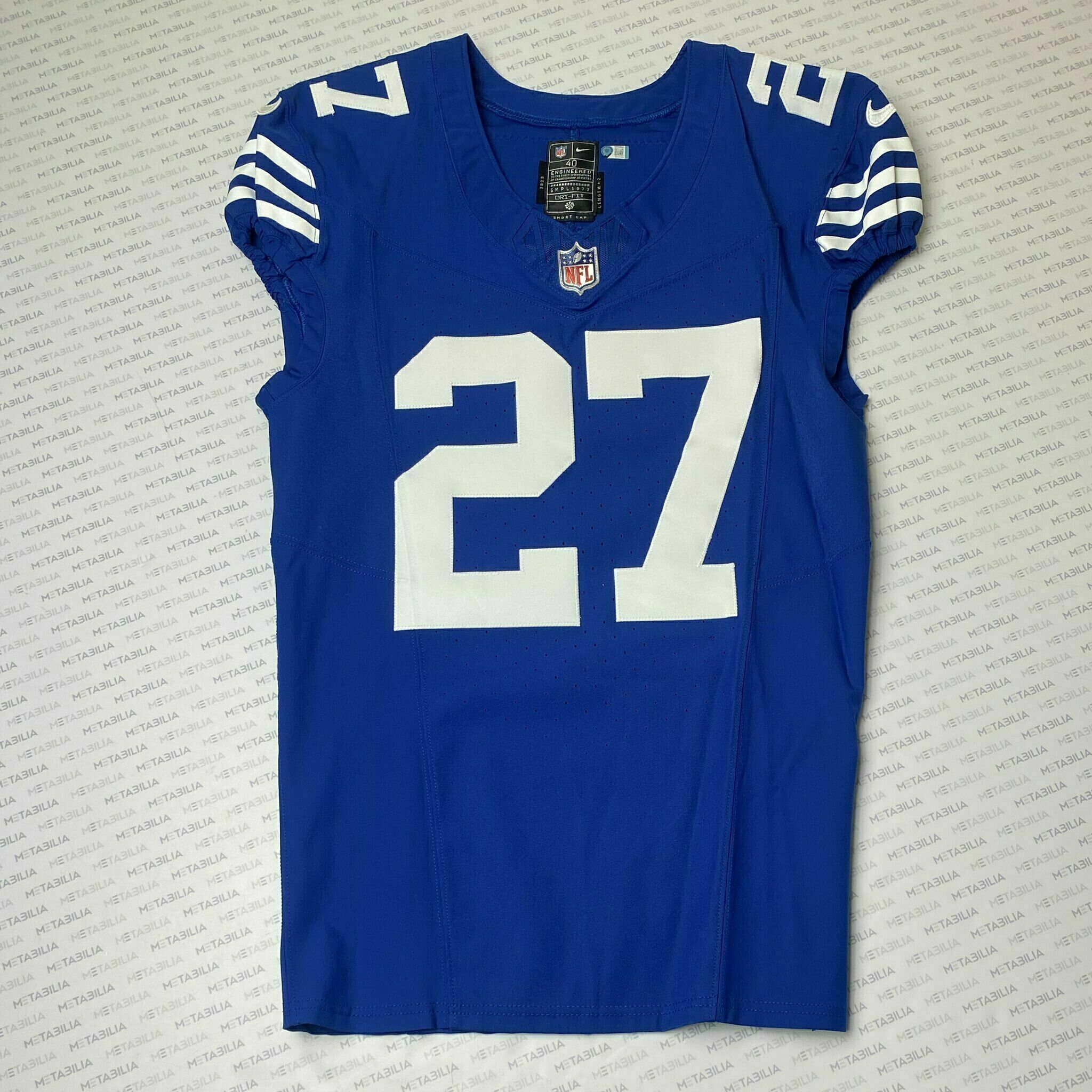 #27 Trey Sermon Team-Issued Blue Jersey