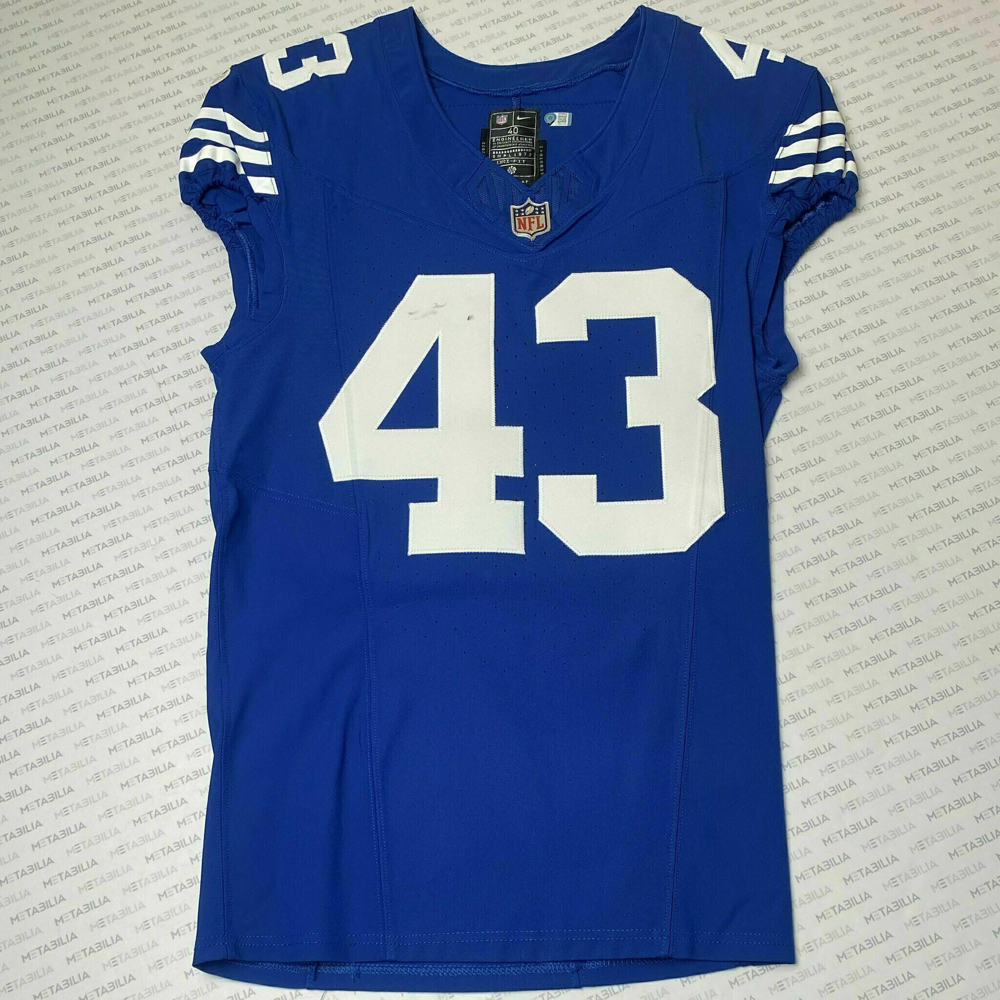 #43 Trevor Denbow Team-Issued Blue Jersey