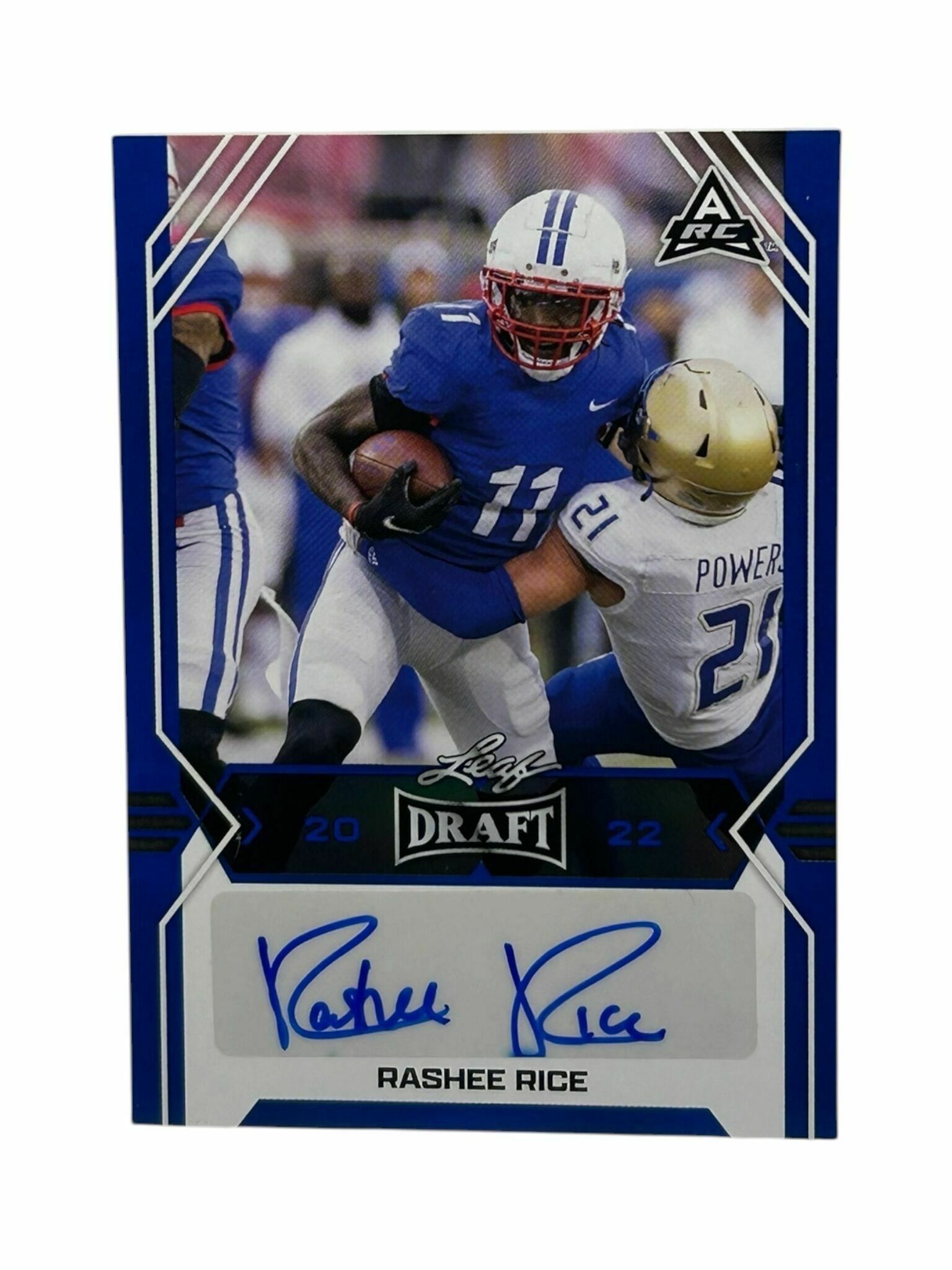 Rashee Rice 2022 Leaf Draft Football Silver Rookie Autograph Trading Card