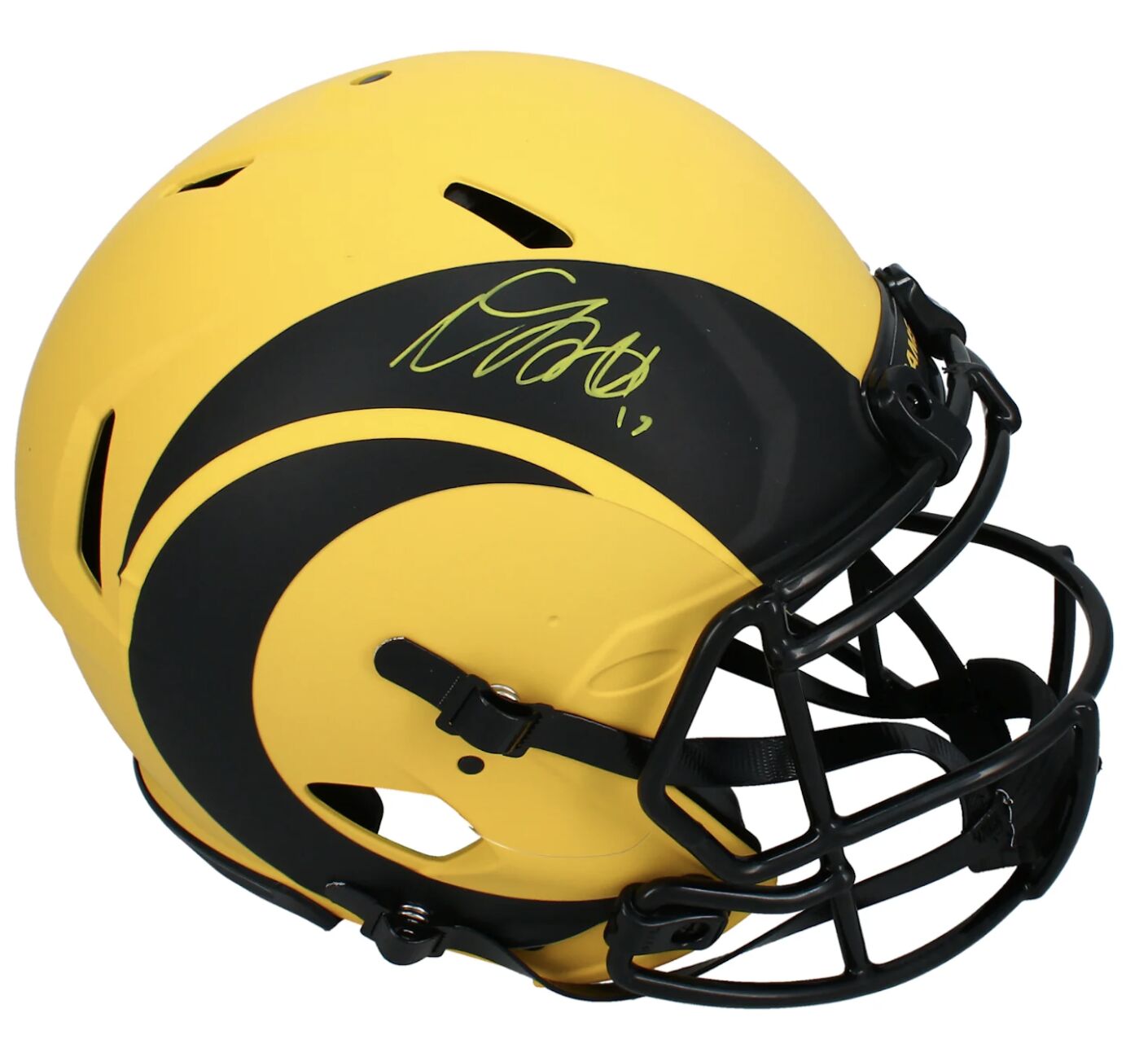 Davante Adams Autographed Rams 'RAVE' Authentic Speed Helmet Beckett