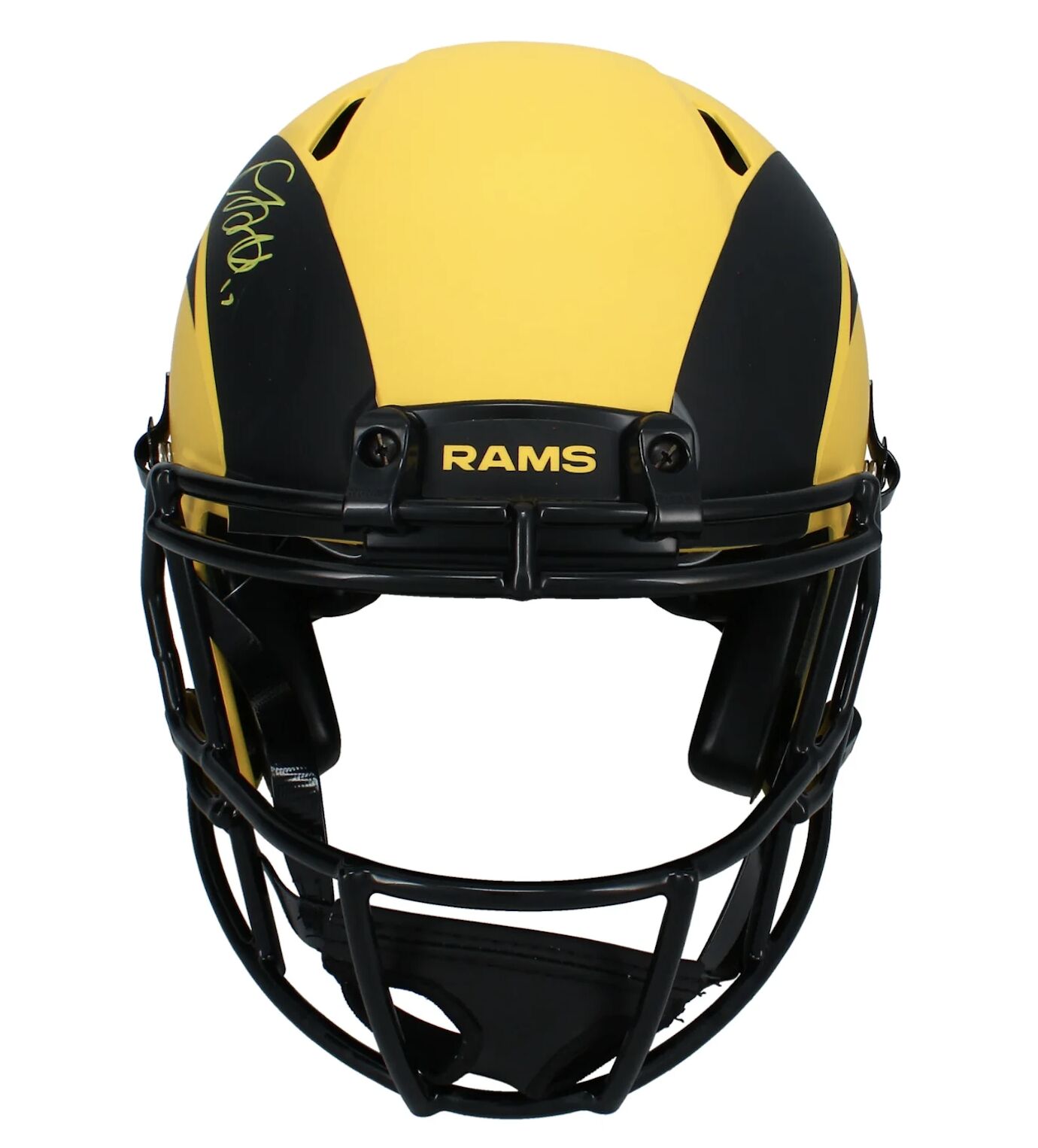 Davante Adams Autographed Rams 'RAVE' Authentic Speed Helmet Beckett
