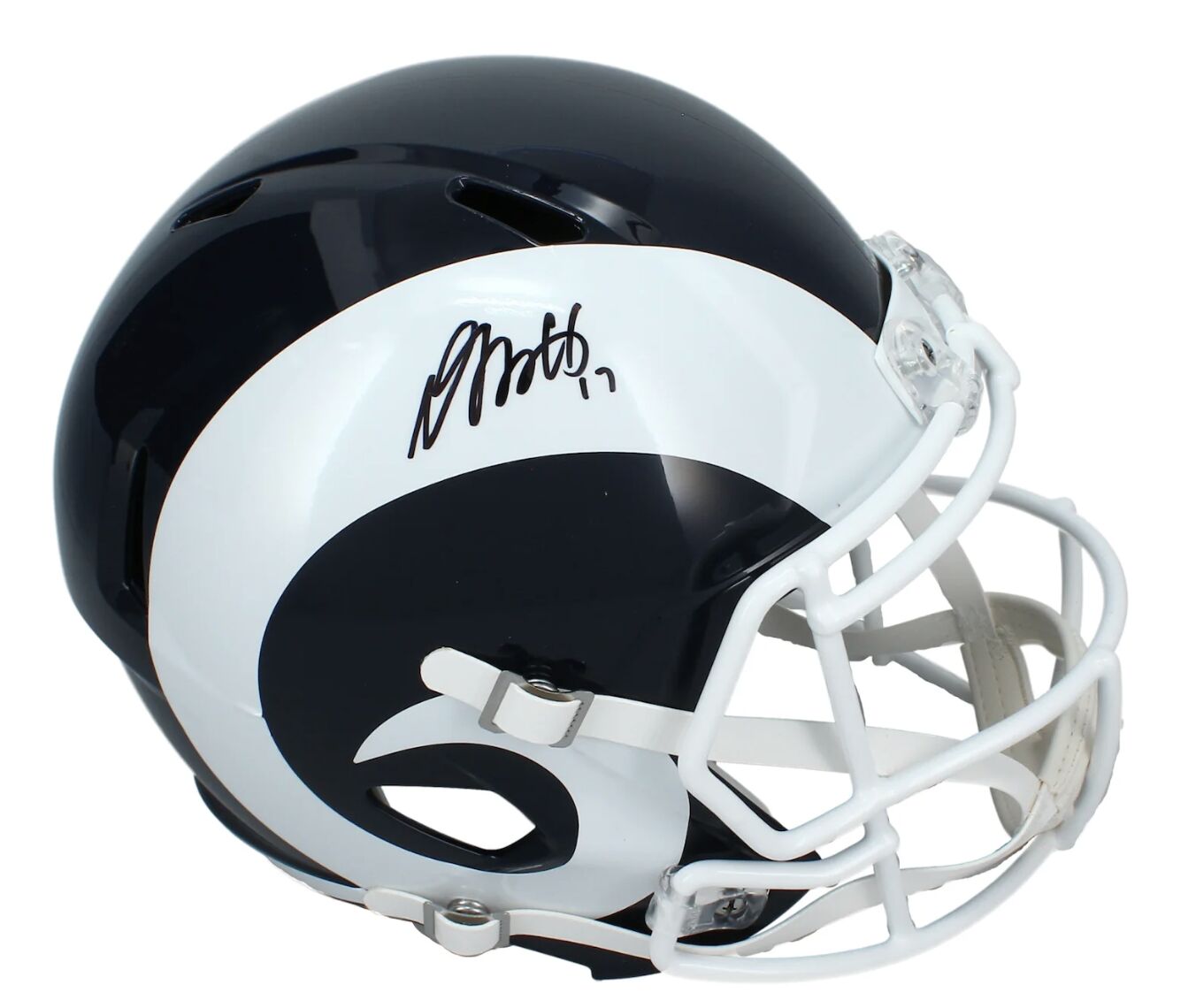 Davante Adams Autographed Rams 2017-19 Throwback Full Size Speed Helmet Beckett