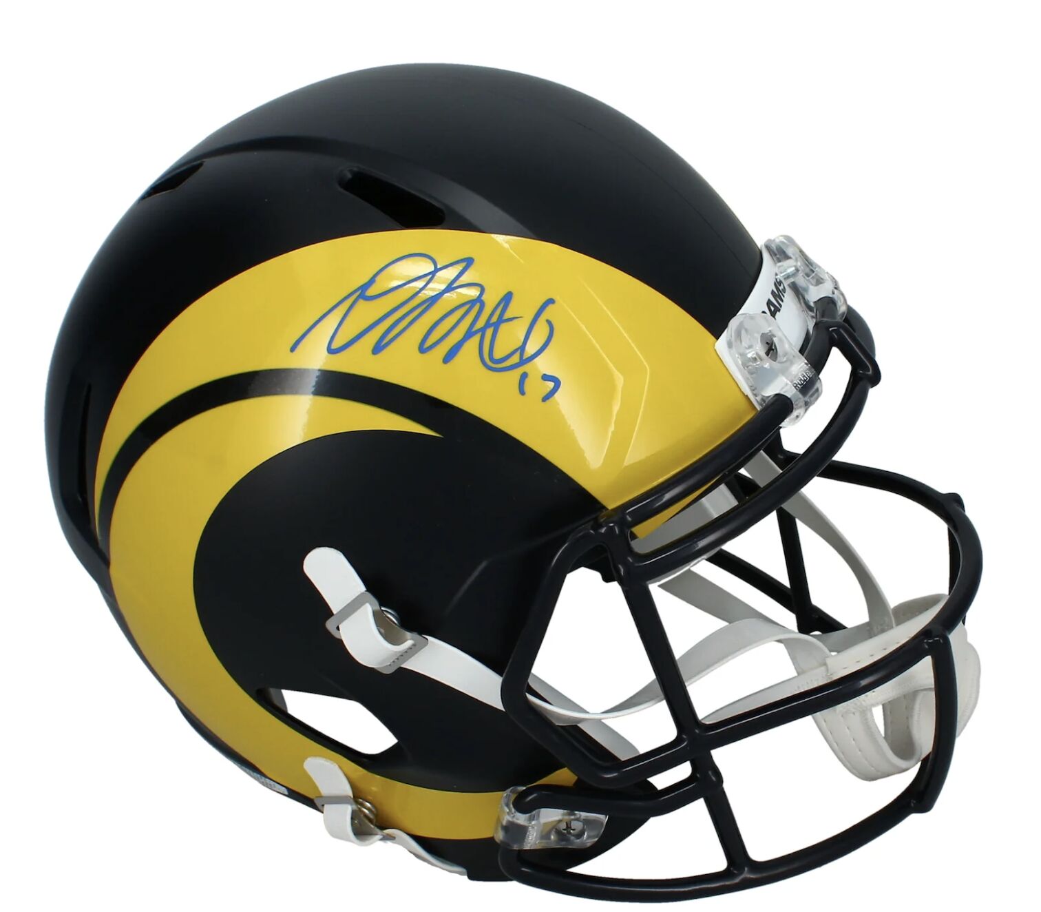 Davante Adams Autographed Rams Black Rivalries Full Size Speed Helmet Beckett