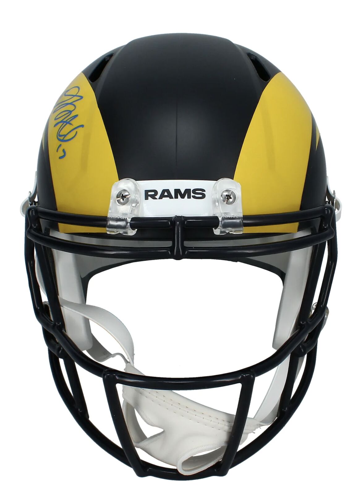 Davante Adams Autographed Rams Black Rivalries Full Size Speed Helmet Beckett