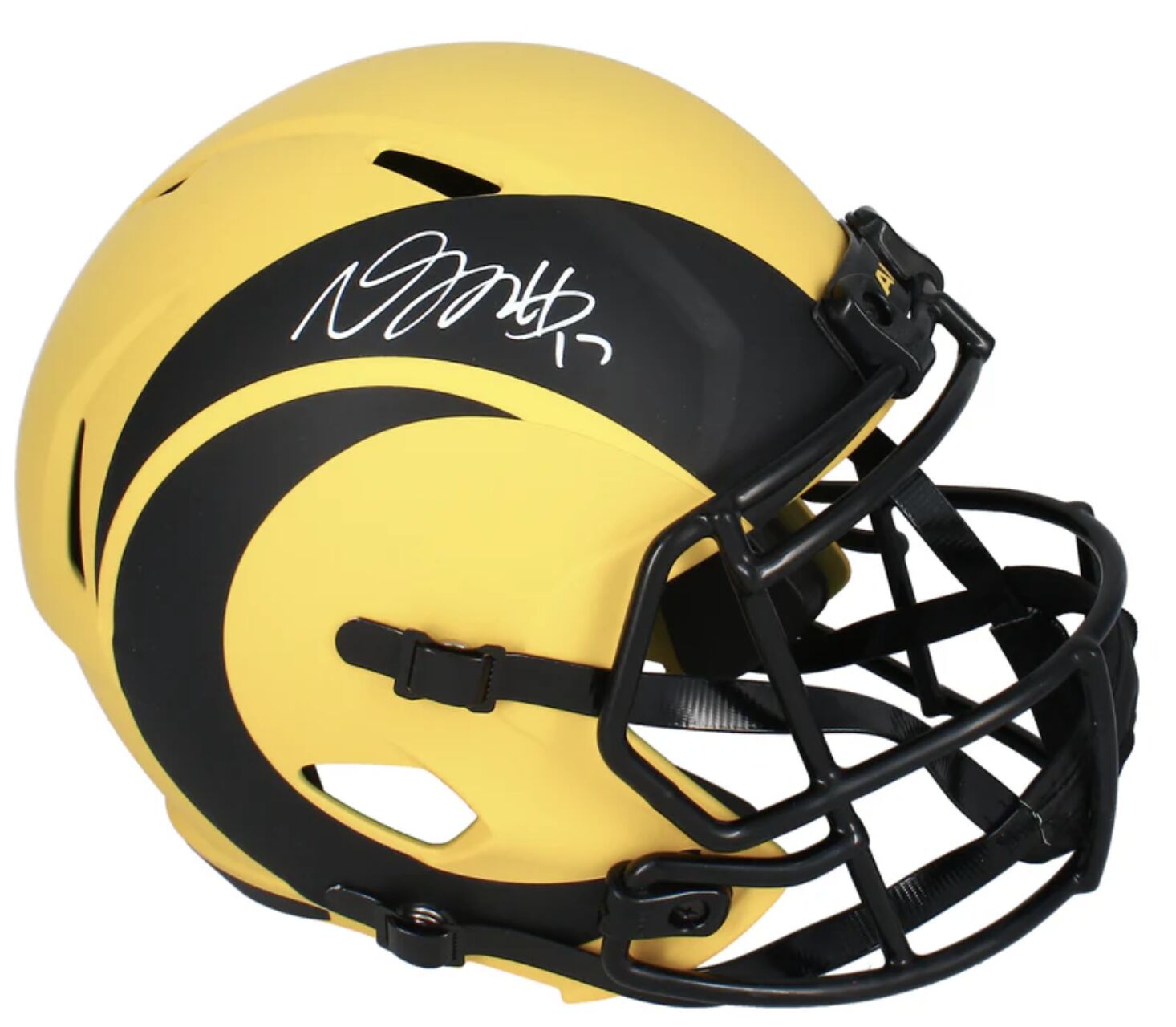 Davante Adams Autographed Los Angeles Rams RAVE Full Size Speed Helmet Fanatics