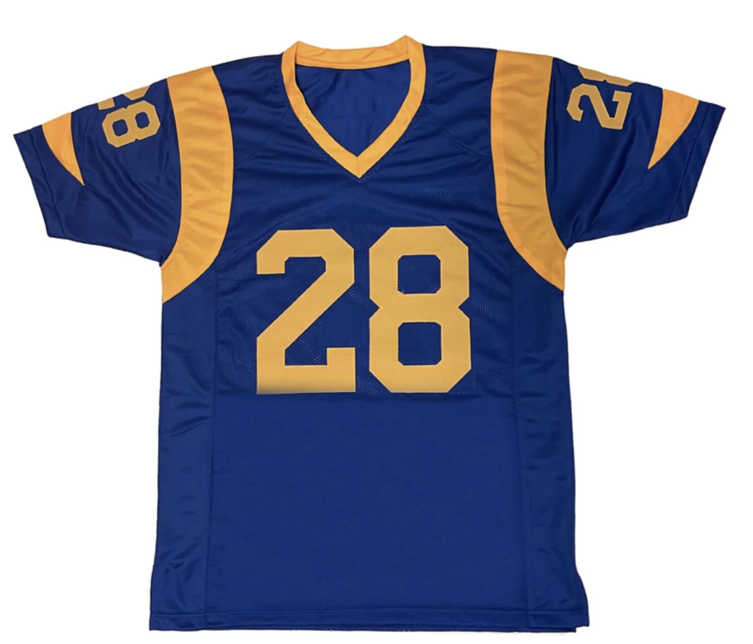 Marshall Faulk of the Los Angeles Rams Autographed Custom #28 Jersey Beckett