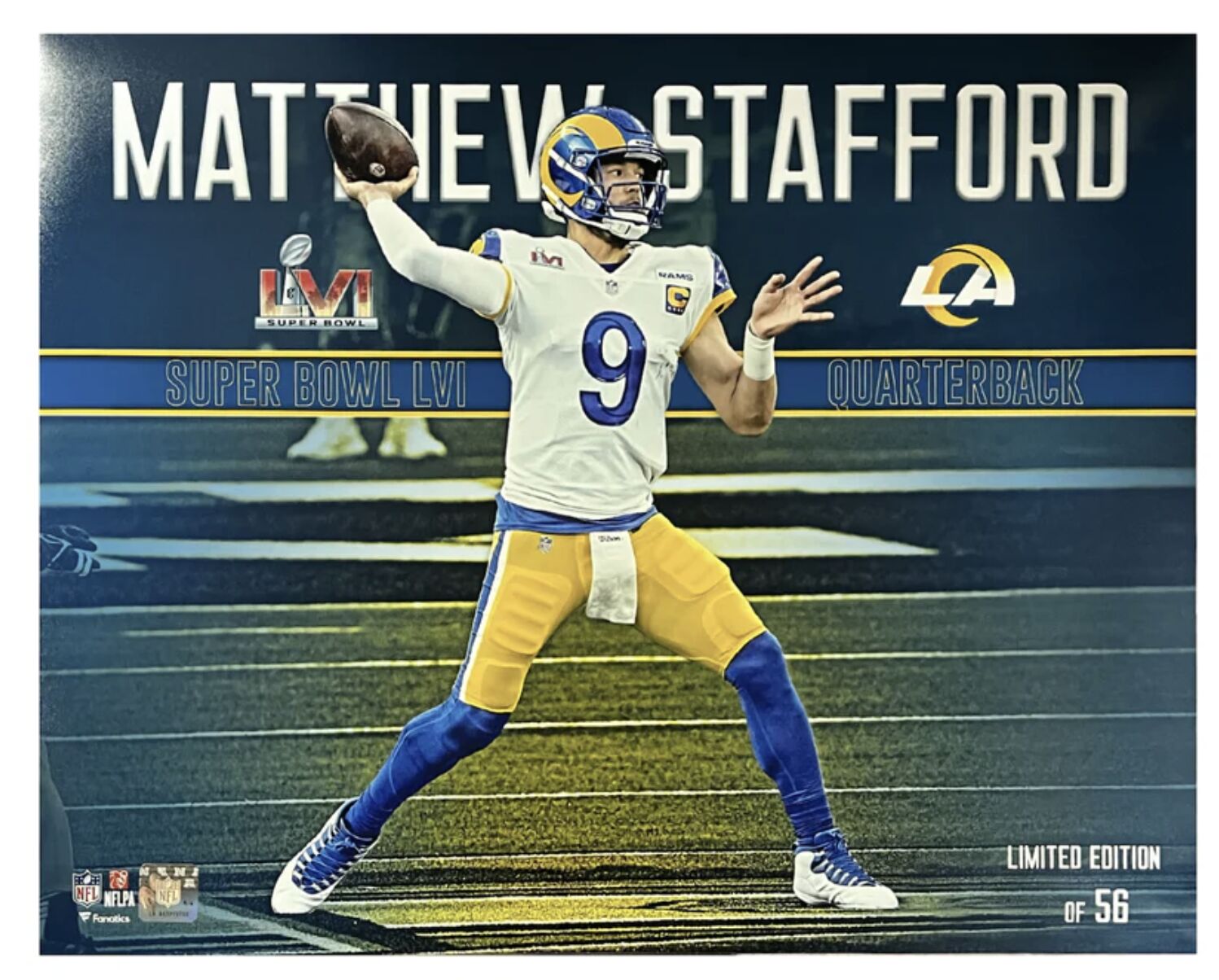Matthew Stafford Unsigned Rams SB LVI Stylized 16" x 20" Photograph LE 56