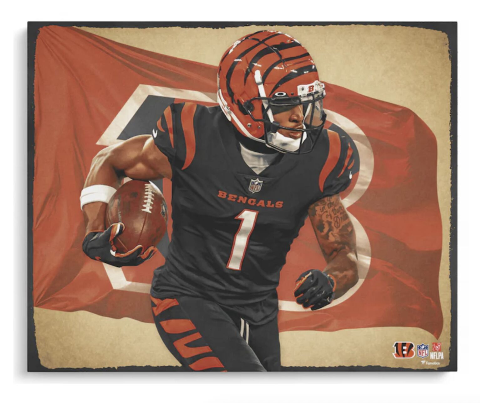 Ja'Marr Chase Unsigned Bengals 16" x 20" Photo Artist Brian Konnick Fanatics
