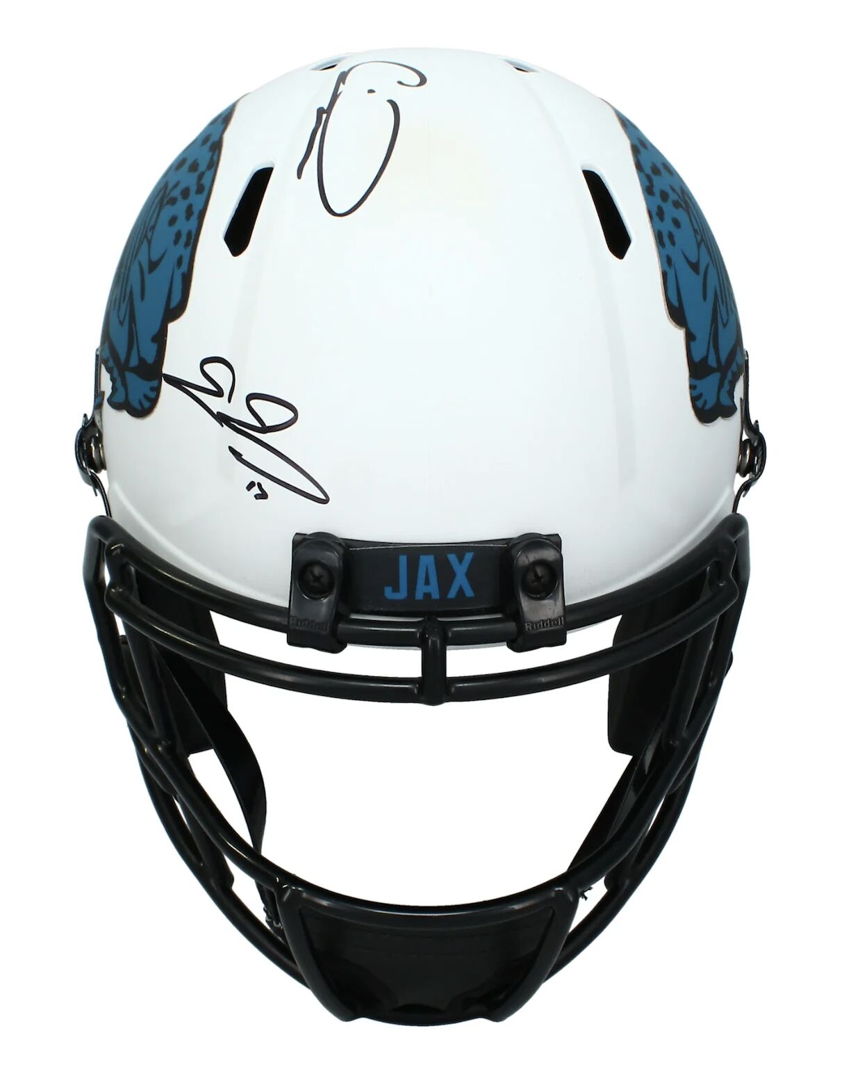 Travis Etienne, Calvin Ridley & Evan Engram Signed Jaguars Speed Helmet Beckett